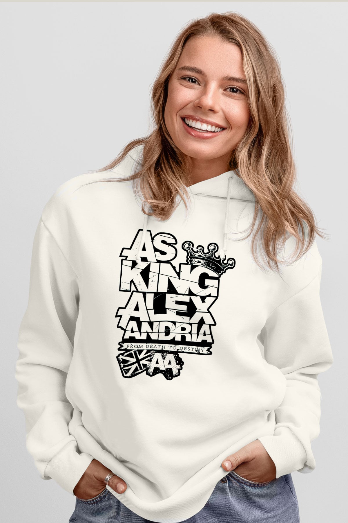 Asking Alexandria Beyaz Unisex Kapşonlu Sweatshirt