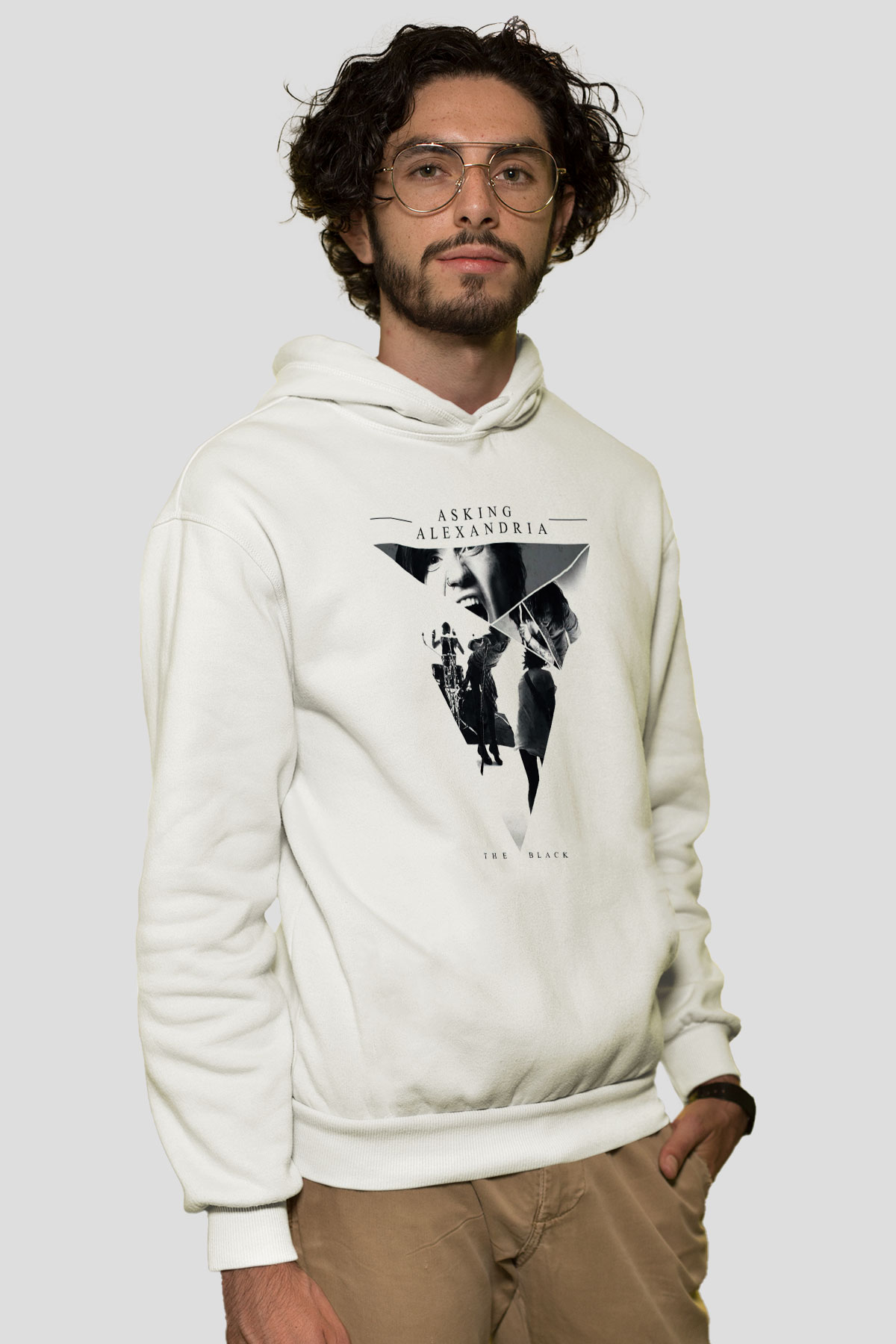 Asking Alexandria Beyaz Unisex Kapüşonlu Sweatshirt