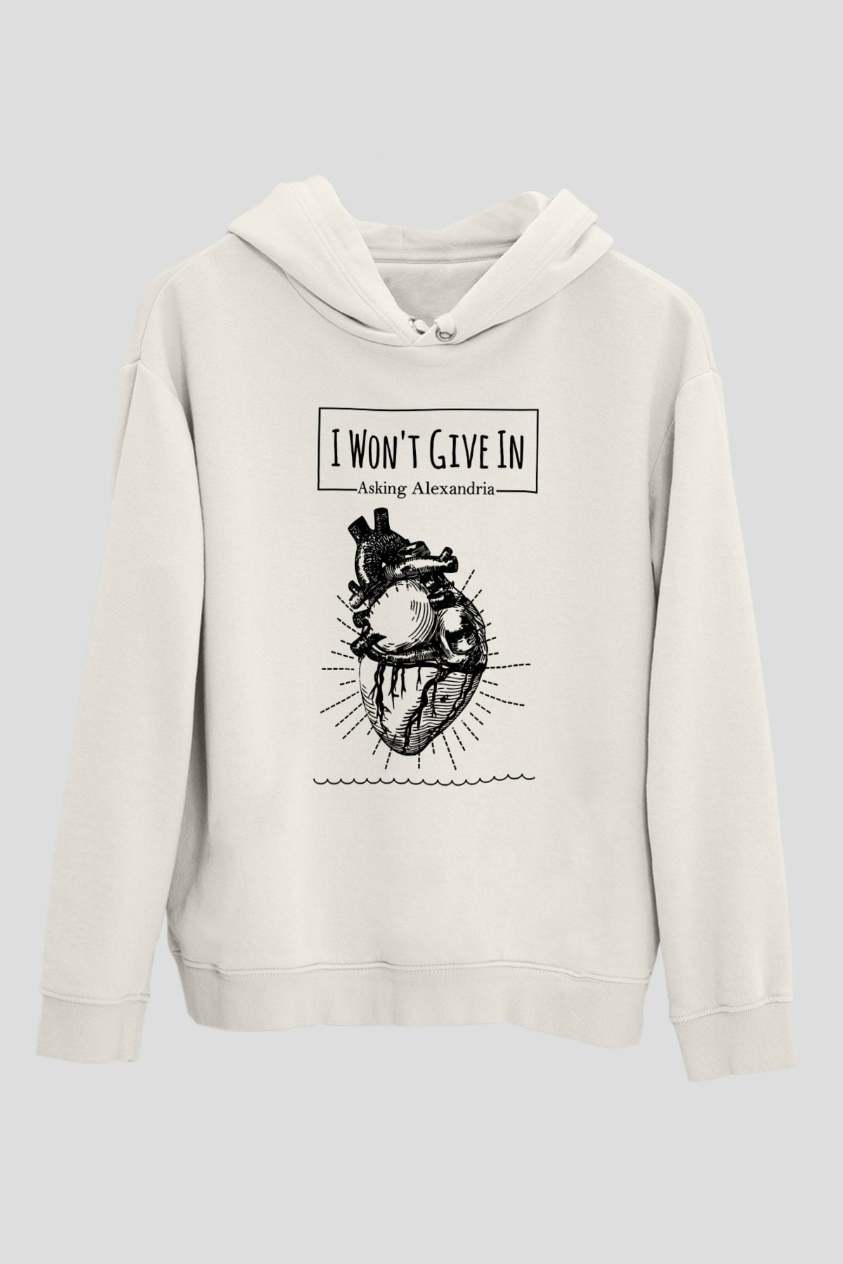 Asking Alexandria Beyaz Unisex Kapüşonlu Sweatshirt