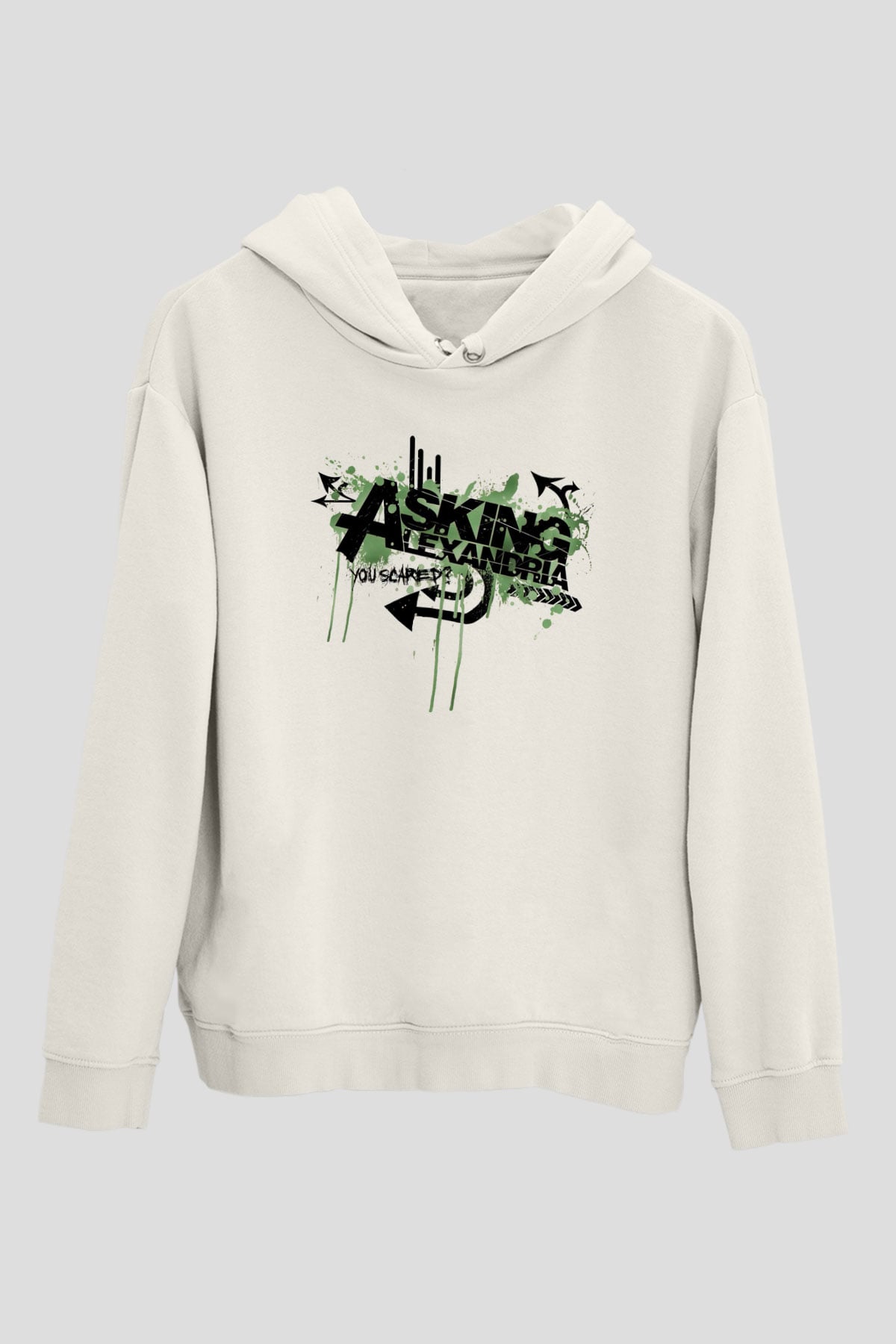 Asking Alexandria Beyaz Unisex Kapüşonlu Sweatshirt