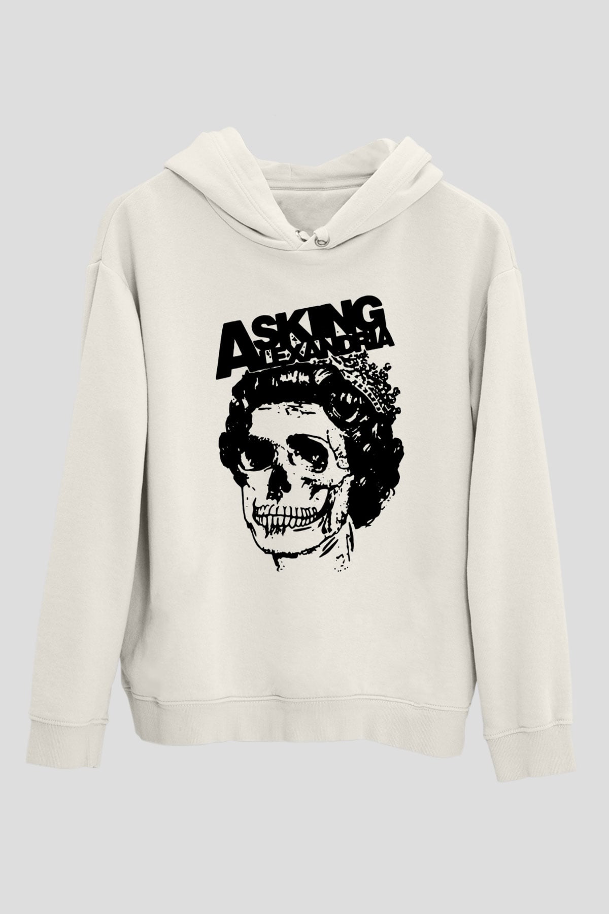 Asking Alexandria Beyaz Unisex Kapüşonlu Sweatshirt