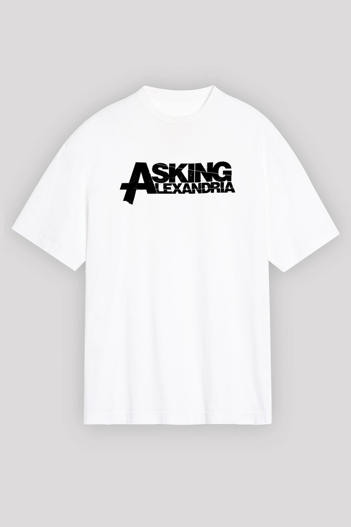 Asking Alexandria Beyaz Unisex Oversize Tişört T-Shirt