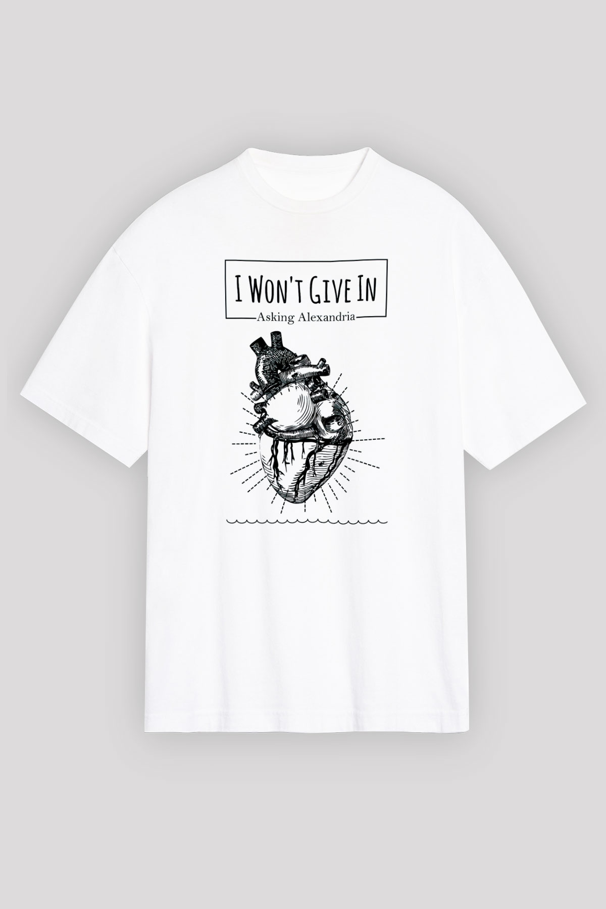 Asking Alexandria Beyaz Unisex Oversize Tişört T-Shirt