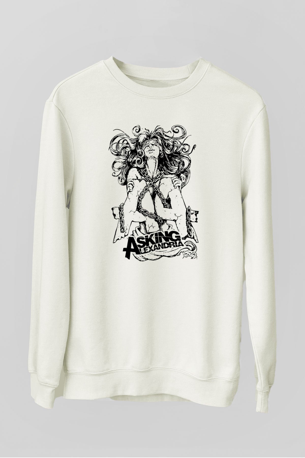 Asking Alexandria Beyaz Unisex Sweatshirt