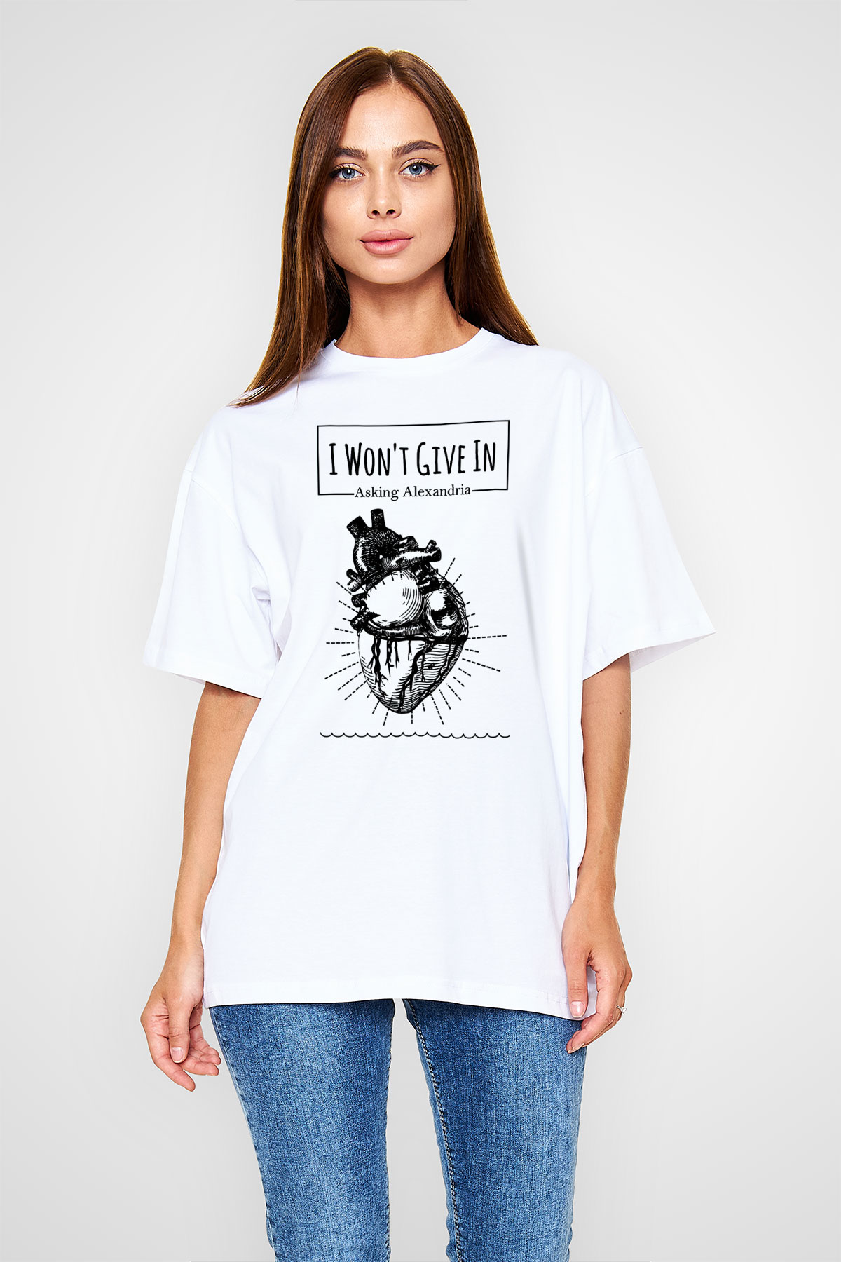 Asking Alexandria Beyaz Unisex Tişört T-Shirt - TişörtFabrikası