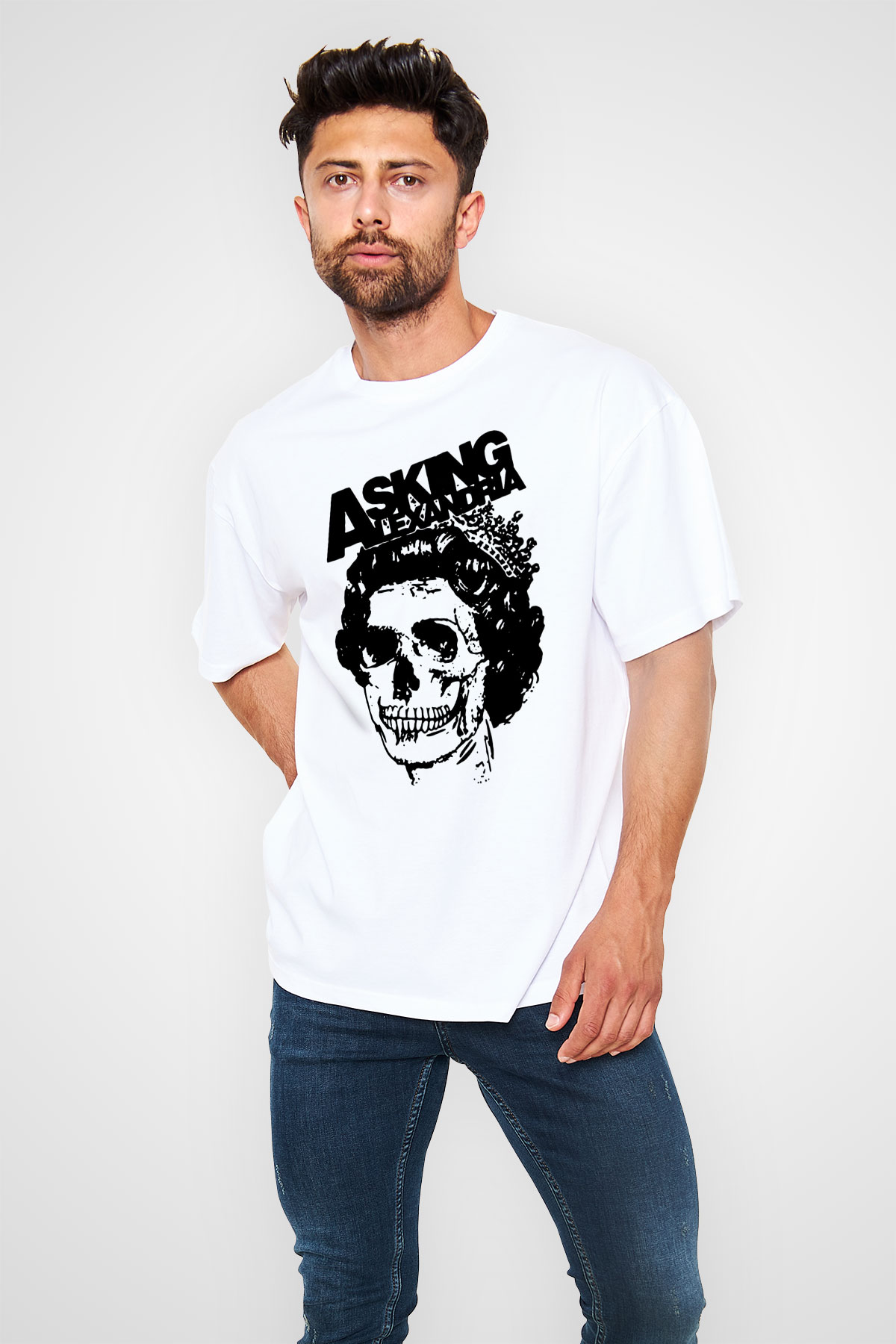 Asking Alexandria Beyaz Unisex Tişört T-Shirt - TişörtFabrikası