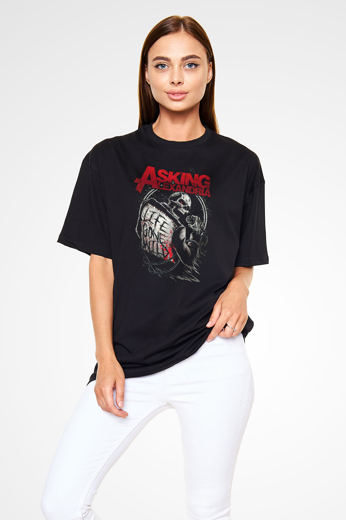 Asking Alexandria Siyah Unisex Oversize Tişört T-Shirt