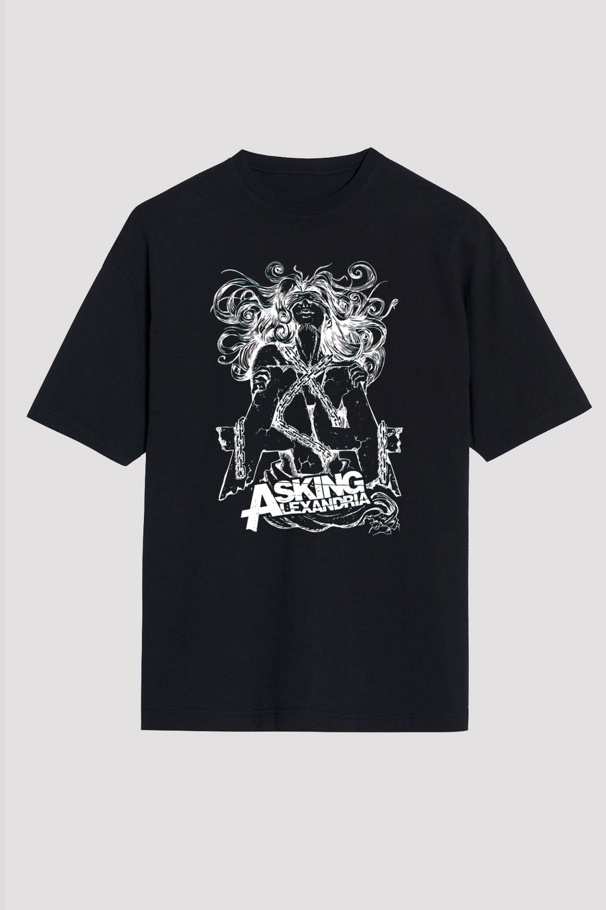 Asking Alexandria Siyah Unisex Oversize Tişört T-Shirt