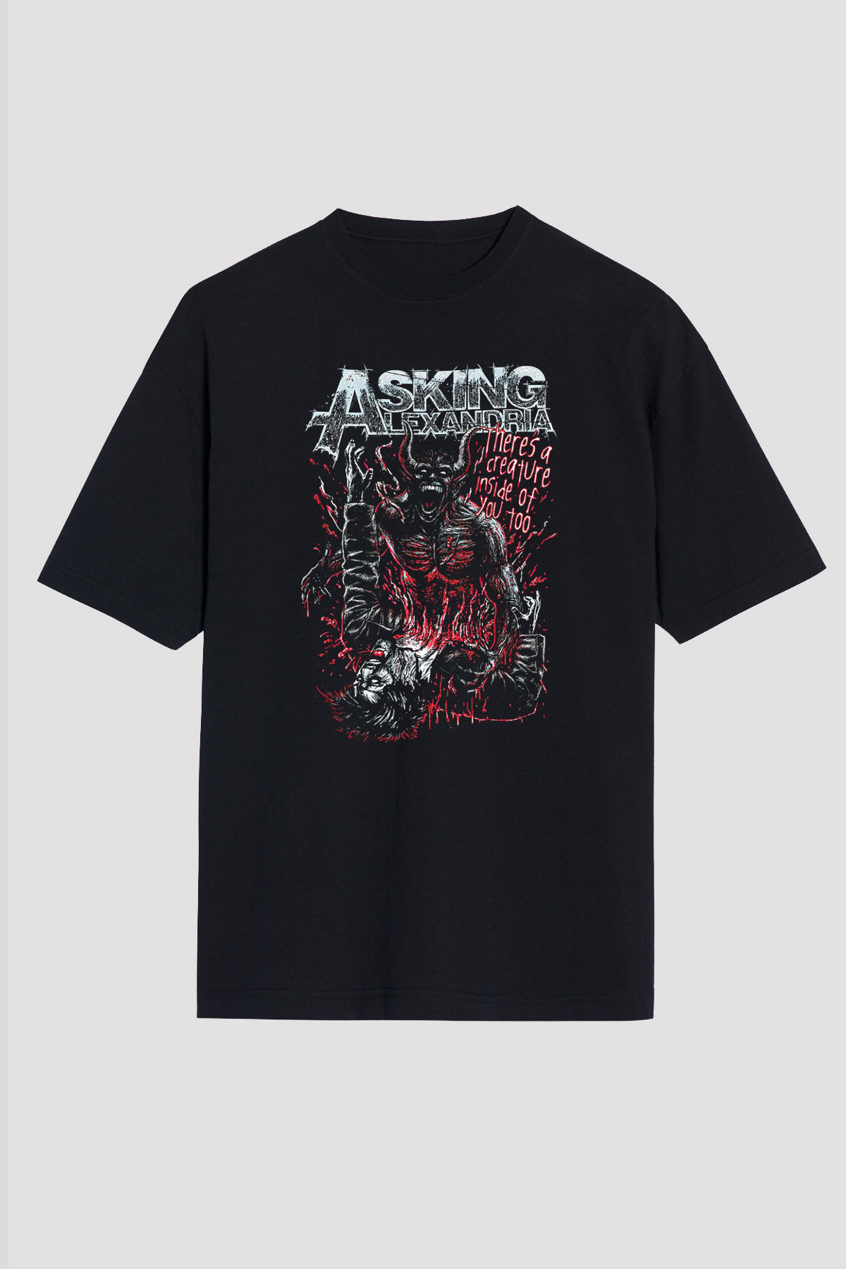 Asking Alexandria Siyah Unisex Oversize Tişört T-Shirt