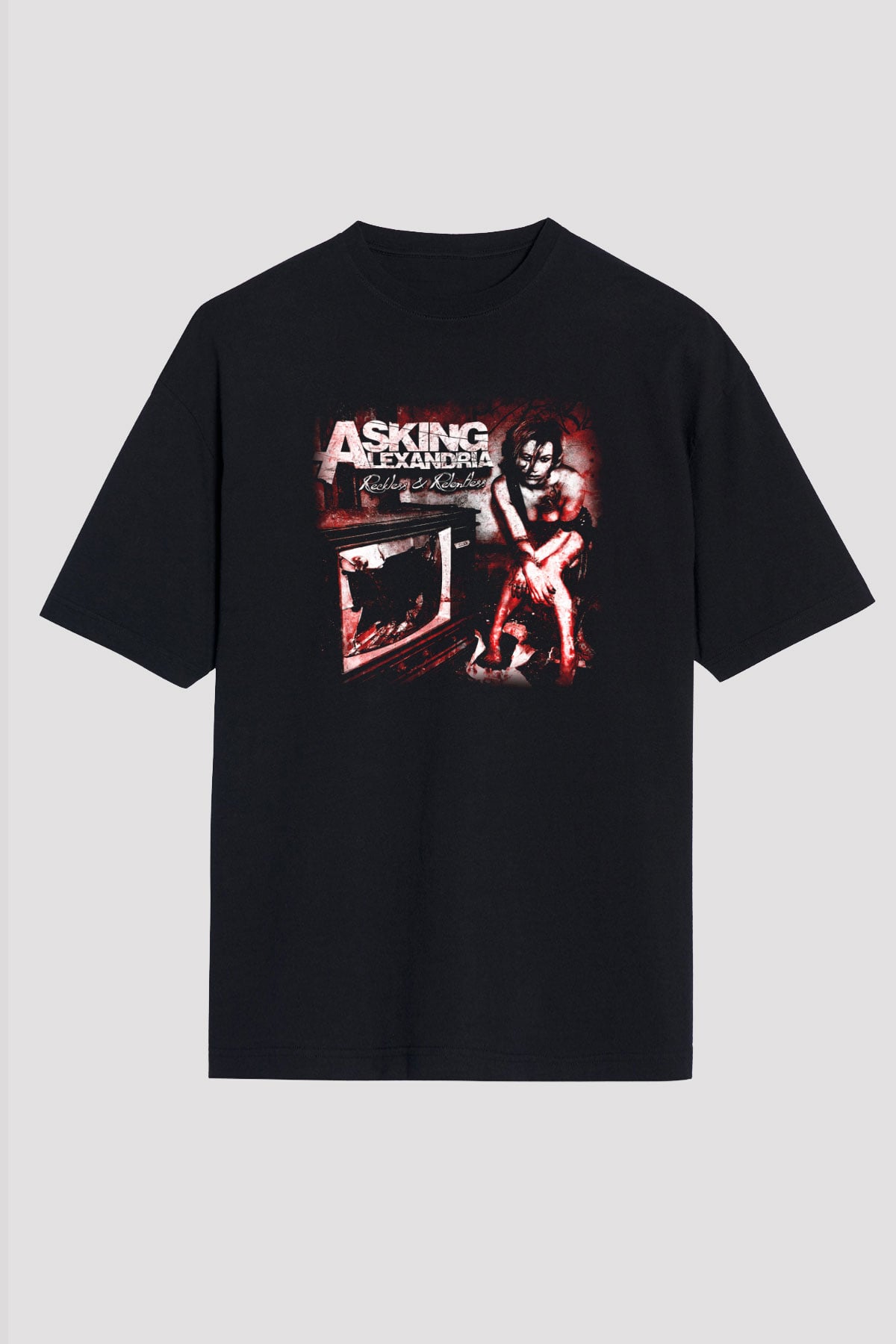 Asking Alexandria Siyah Unisex Oversize Tişört T-Shirt