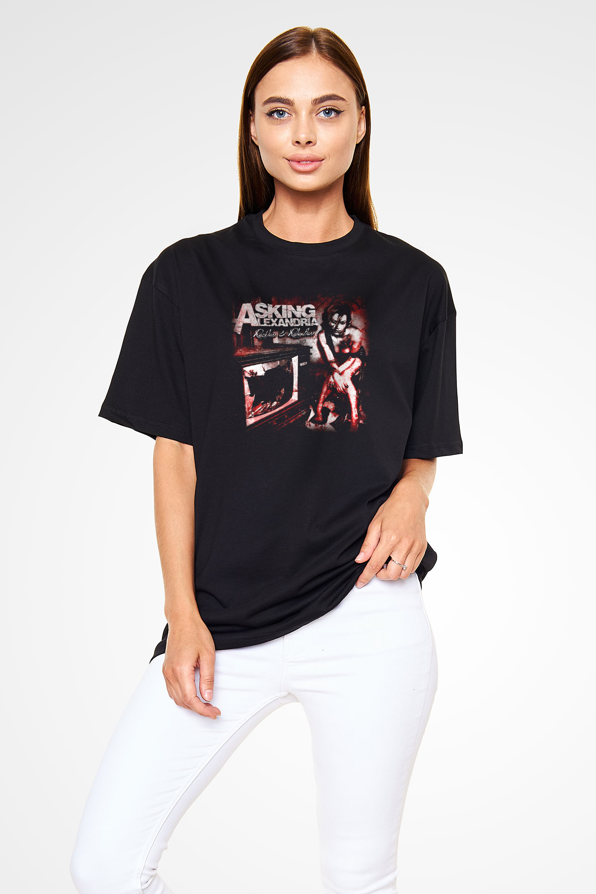 Asking Alexandria Siyah Unisex Oversize Tişört T-Shirt