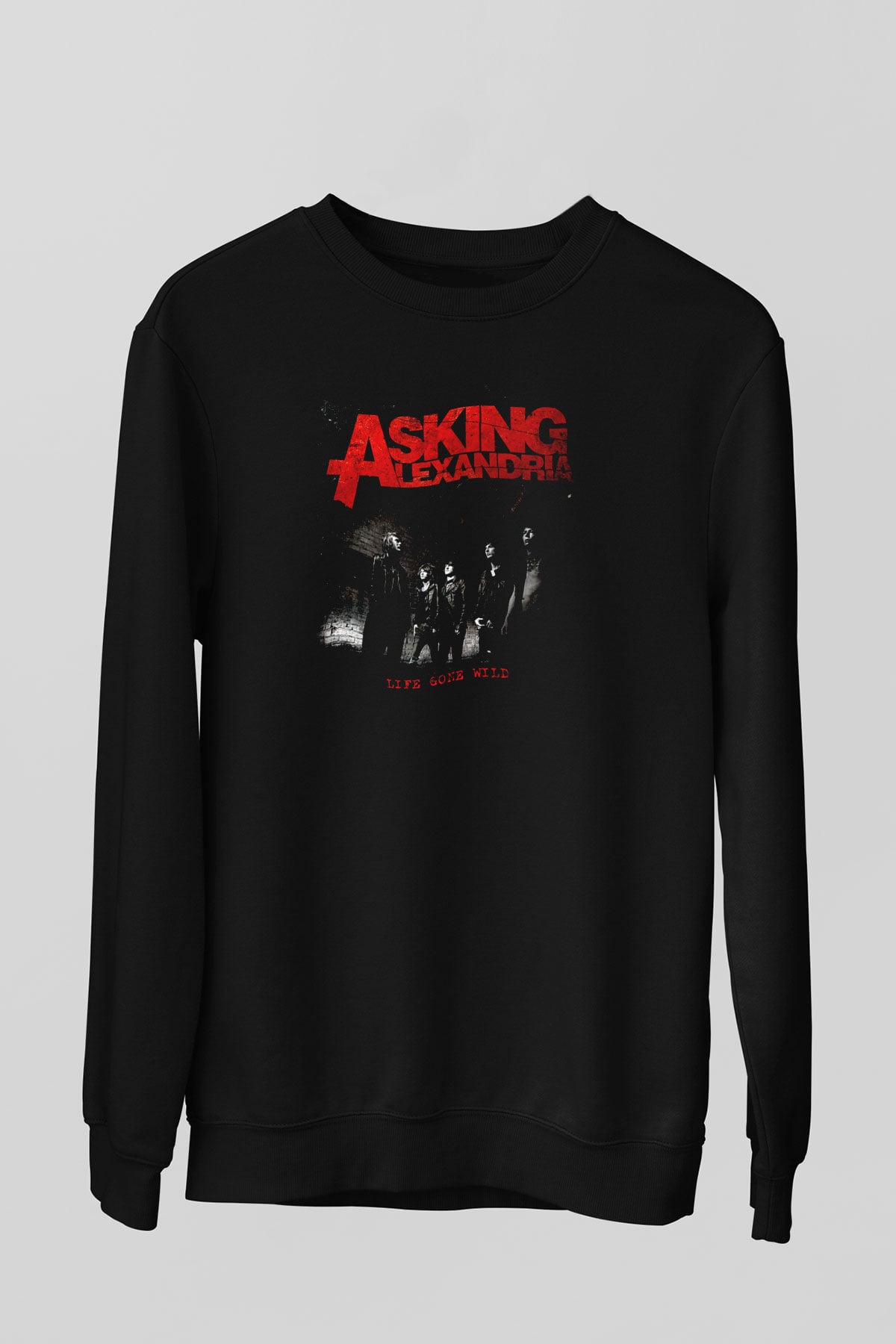 Asking Alexandria Siyah Unisex Sweatshirt