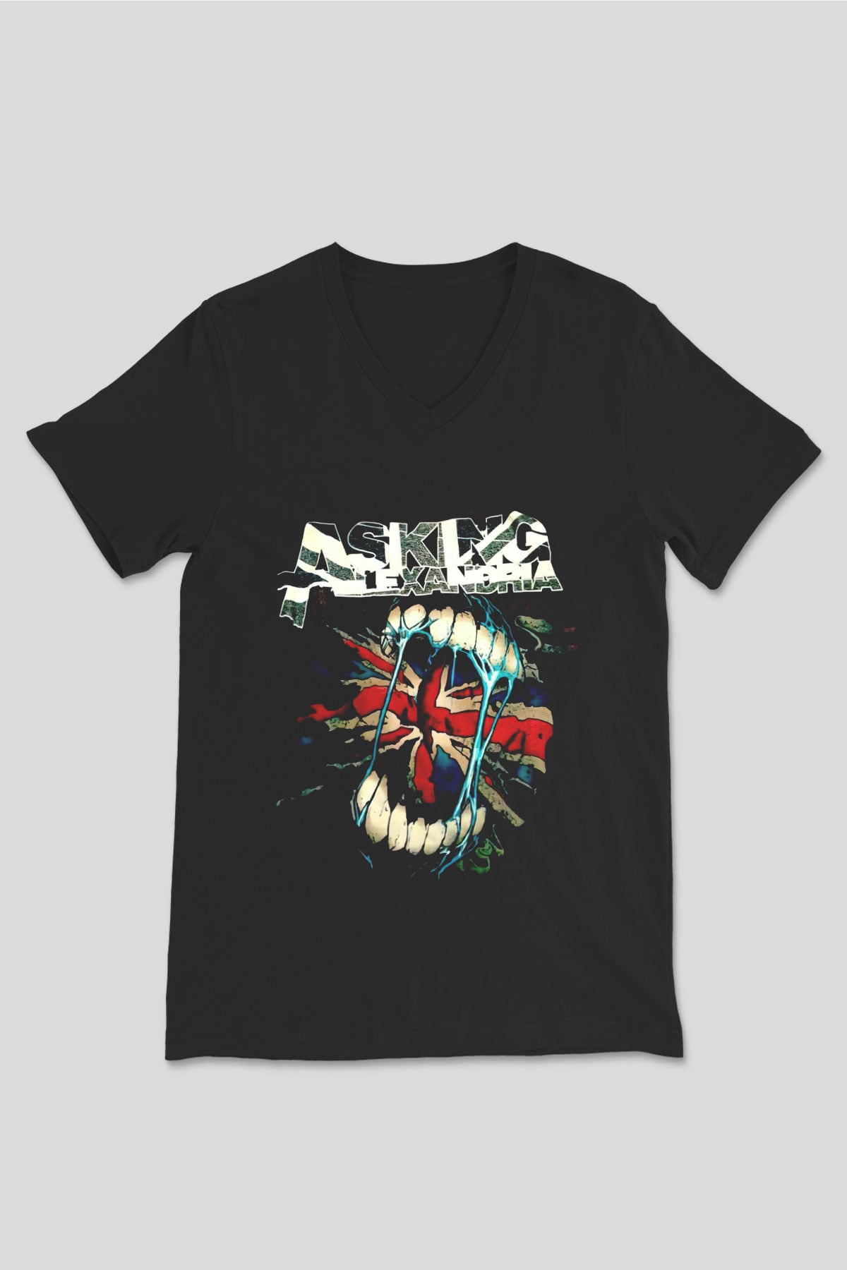 Asking Alexandria Siyah Unisex V Yaka Tişört