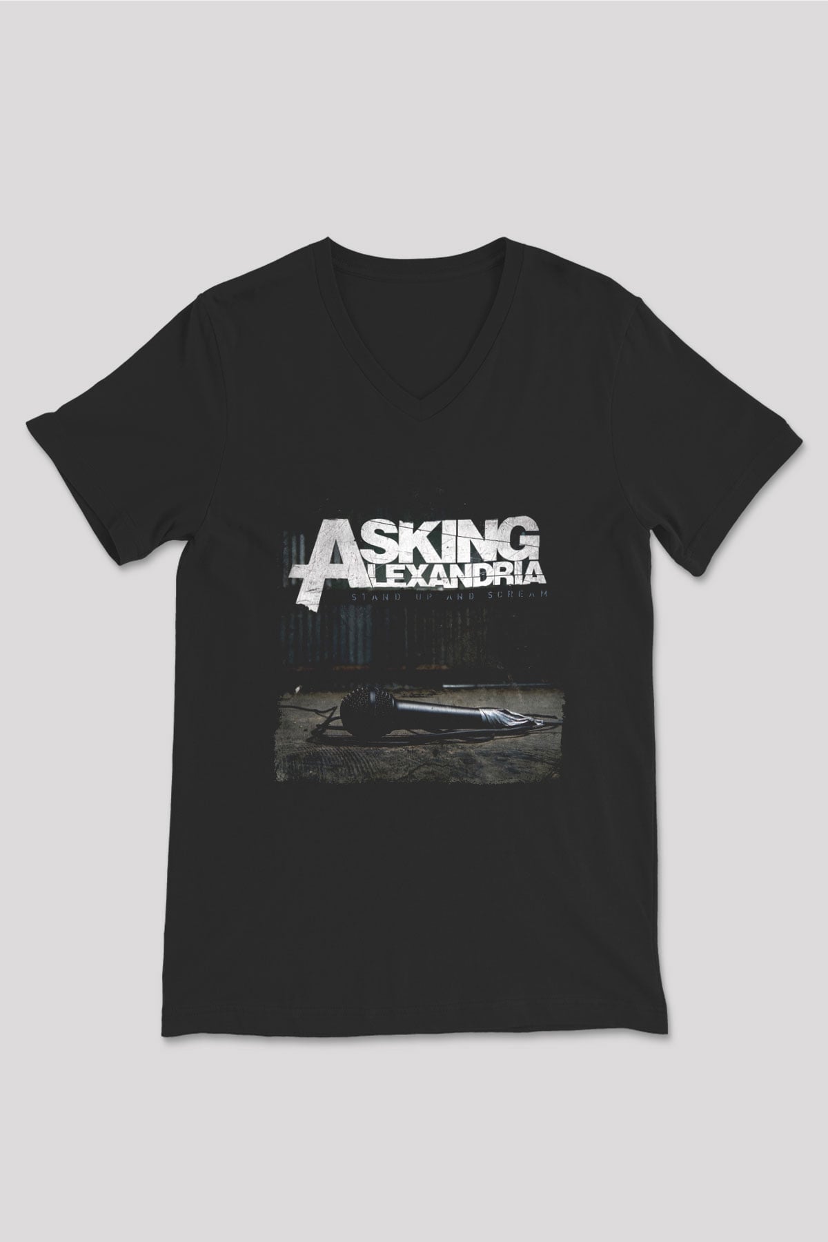 Asking Alexandria Siyah Unisex V Yaka Tişört