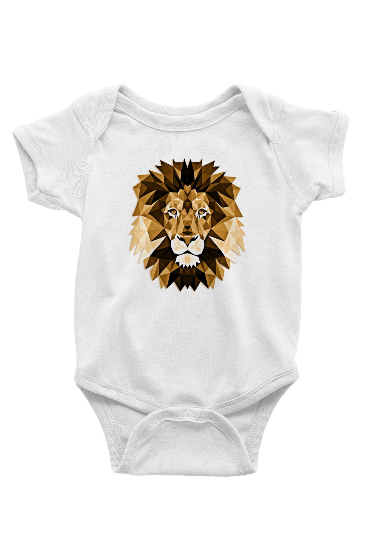 Aslan Baskılı Beyaz Unisex Bebek Body - Zıbın