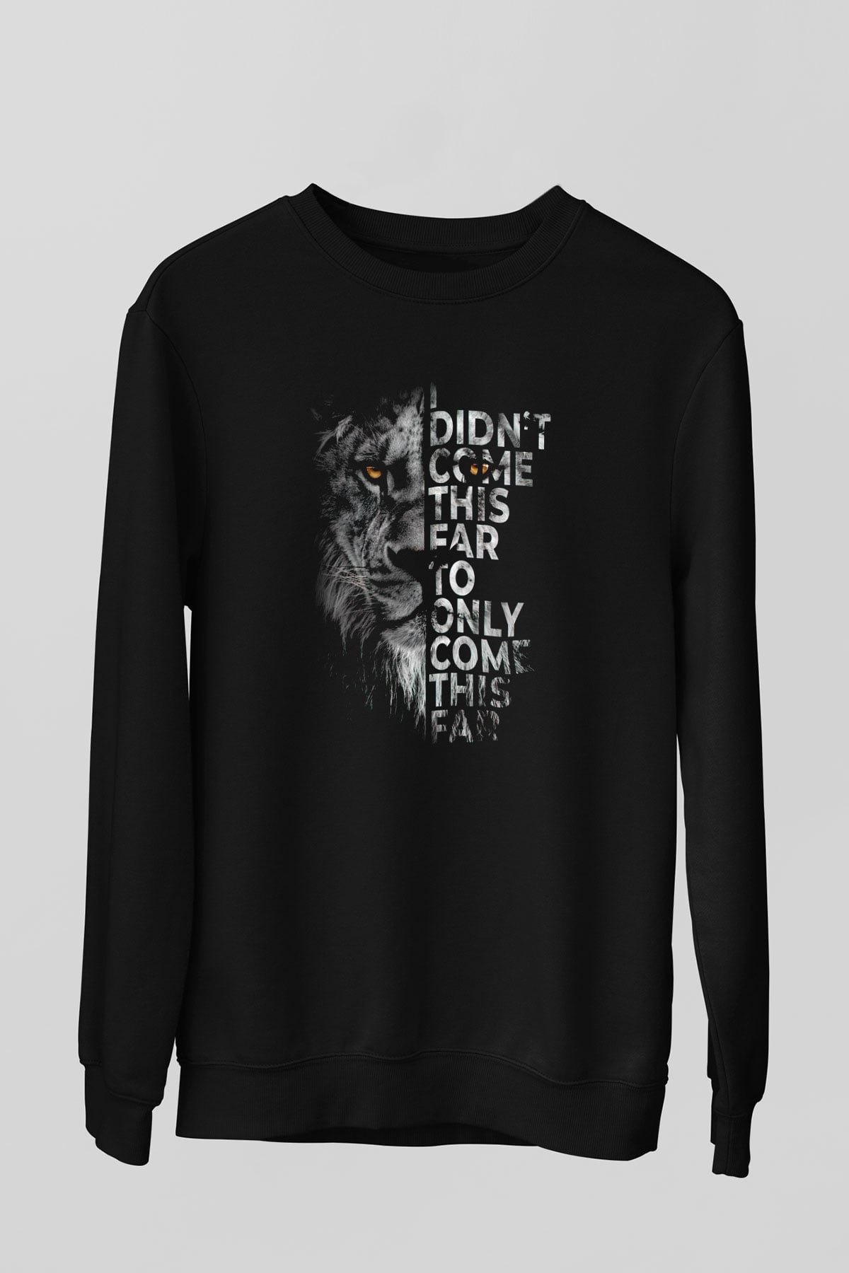 Aslan Baskılı Unisex Siyah  Sweatshirt