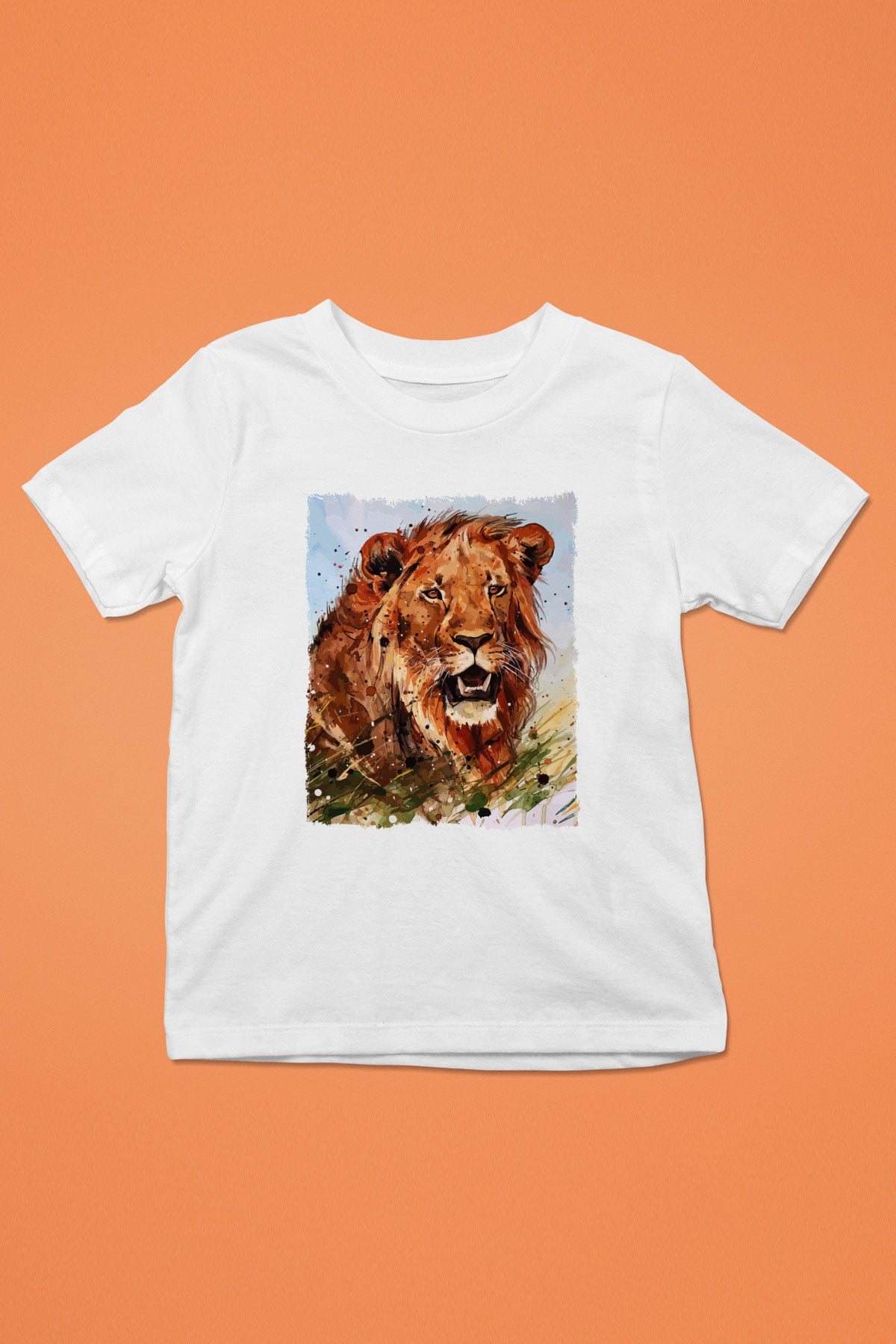 Aslan Beyaz Unisex Çocuk Tişört