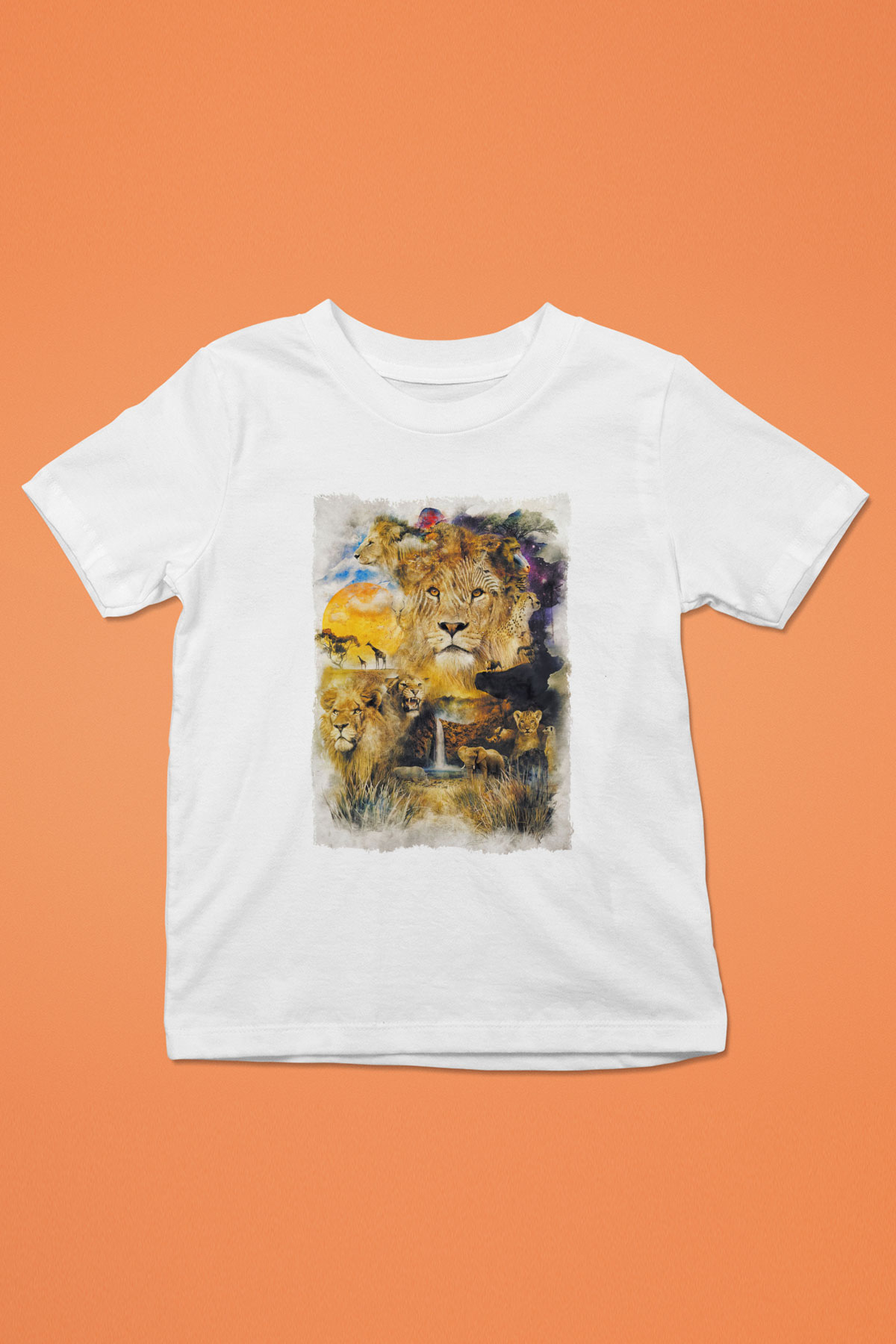 Aslan Beyaz Unisex Çocuk Tişört