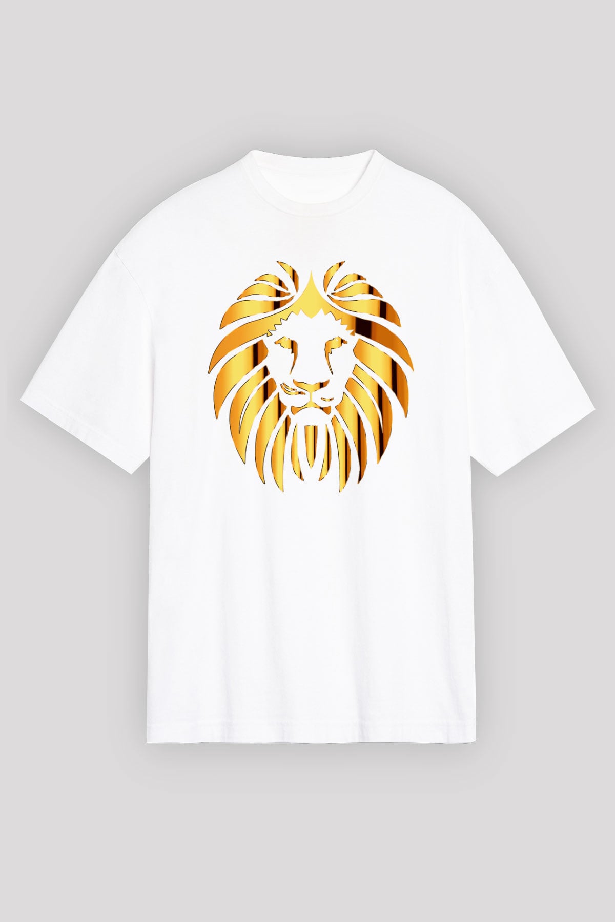 Aslan Beyaz Unisex Oversize Tişört T-Shirt