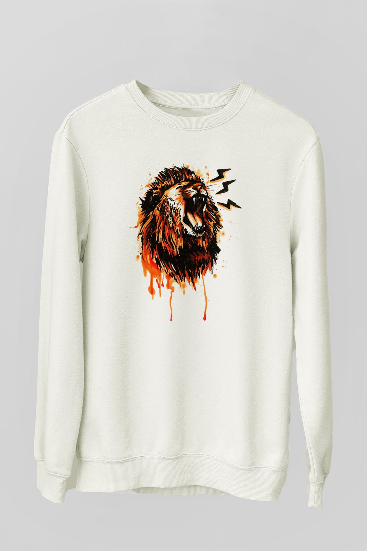 Aslan Beyaz Unisex Sweatshirt