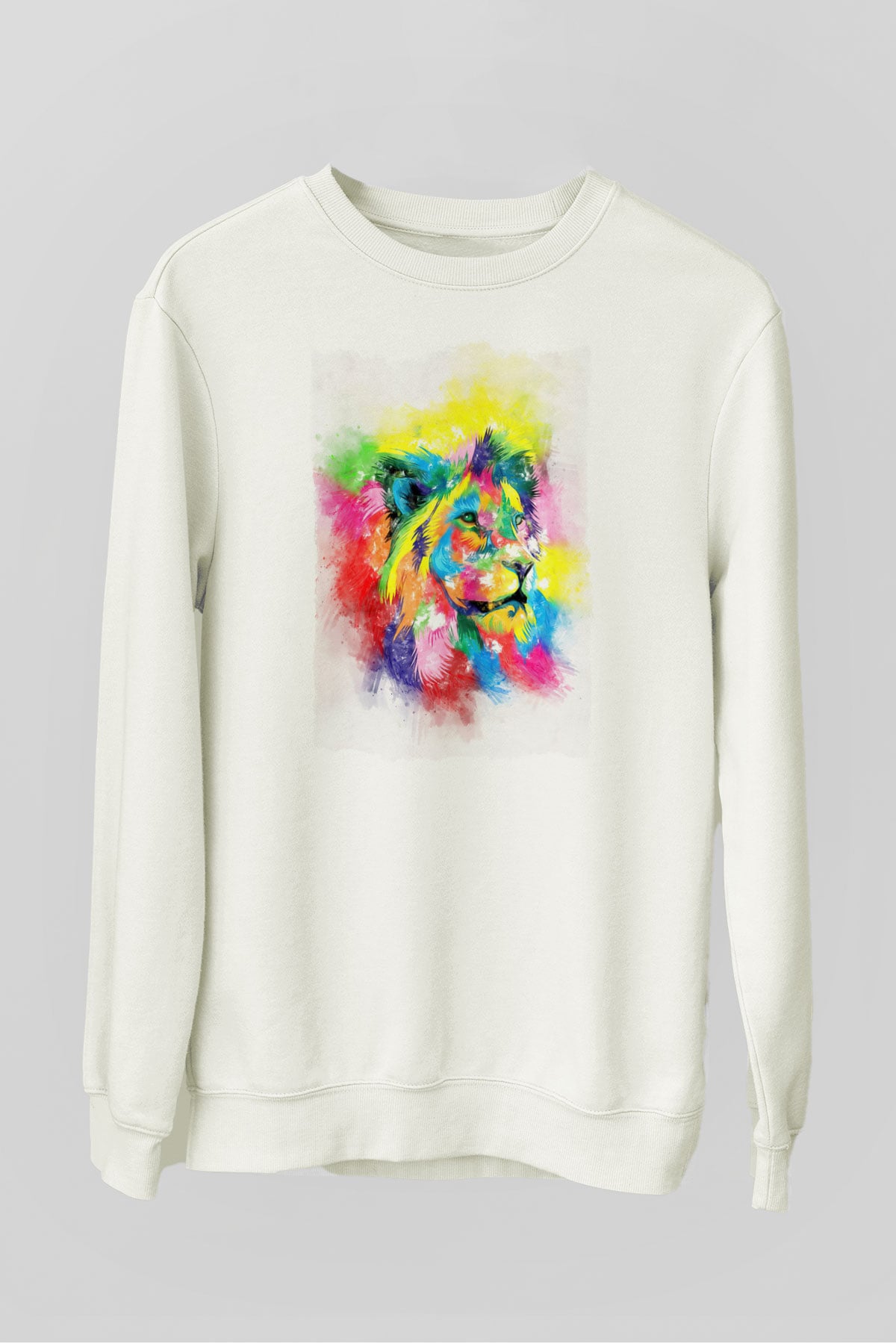 Aslan Beyaz Unisex Sweatshirt