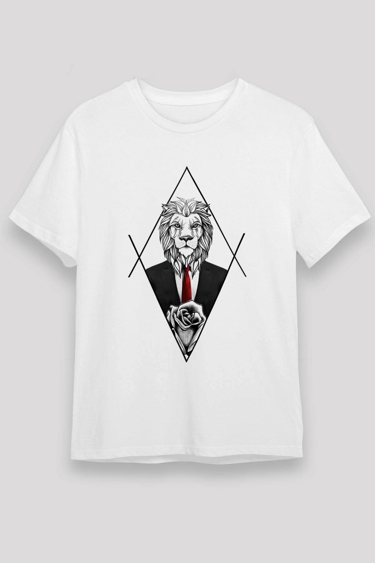 Aslan Beyaz Unisex Tişört T-Shirt - TişörtFabrikası