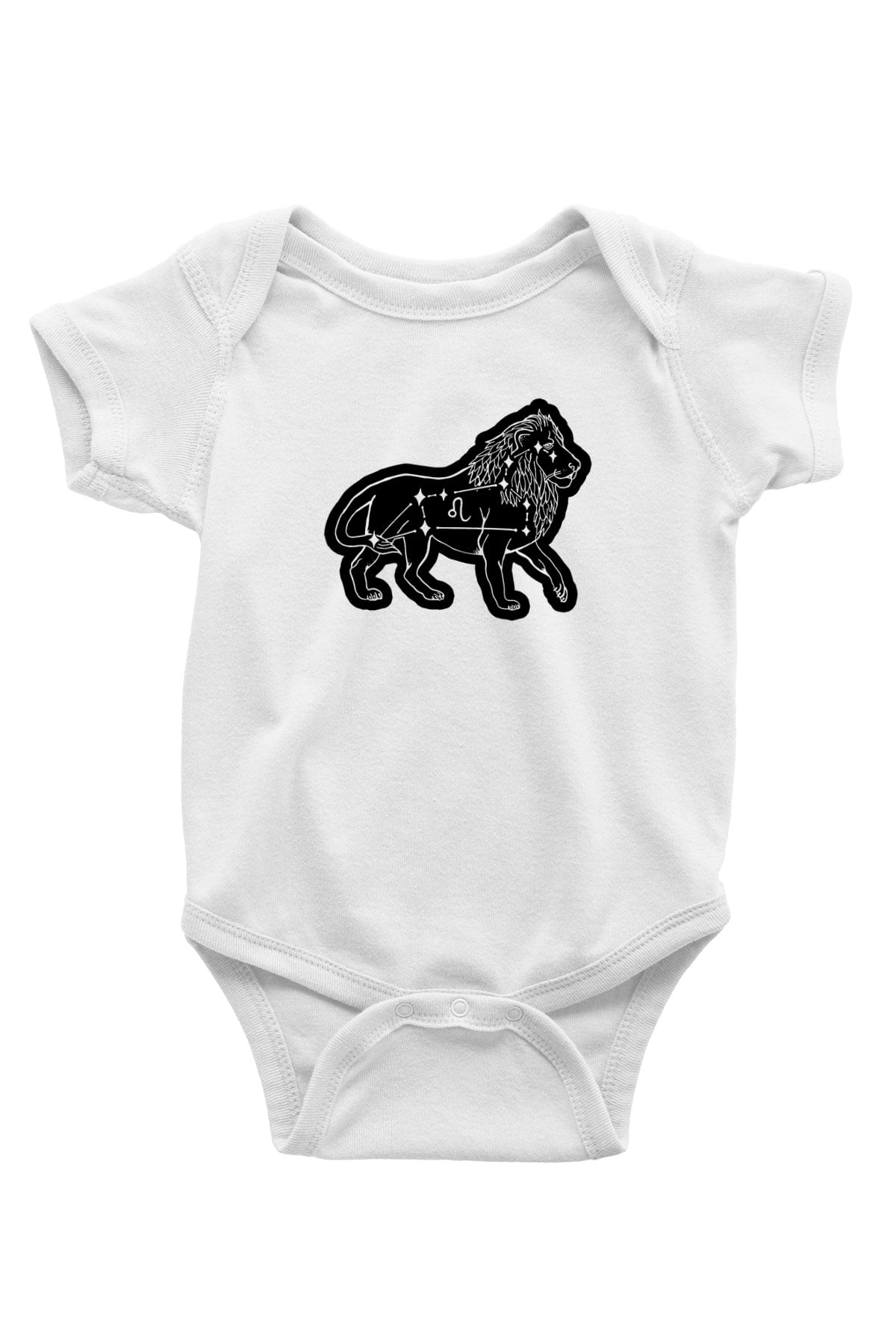 Aslan Burcu Baskılı Beyaz Unisex Bebek Body - Zıbın
