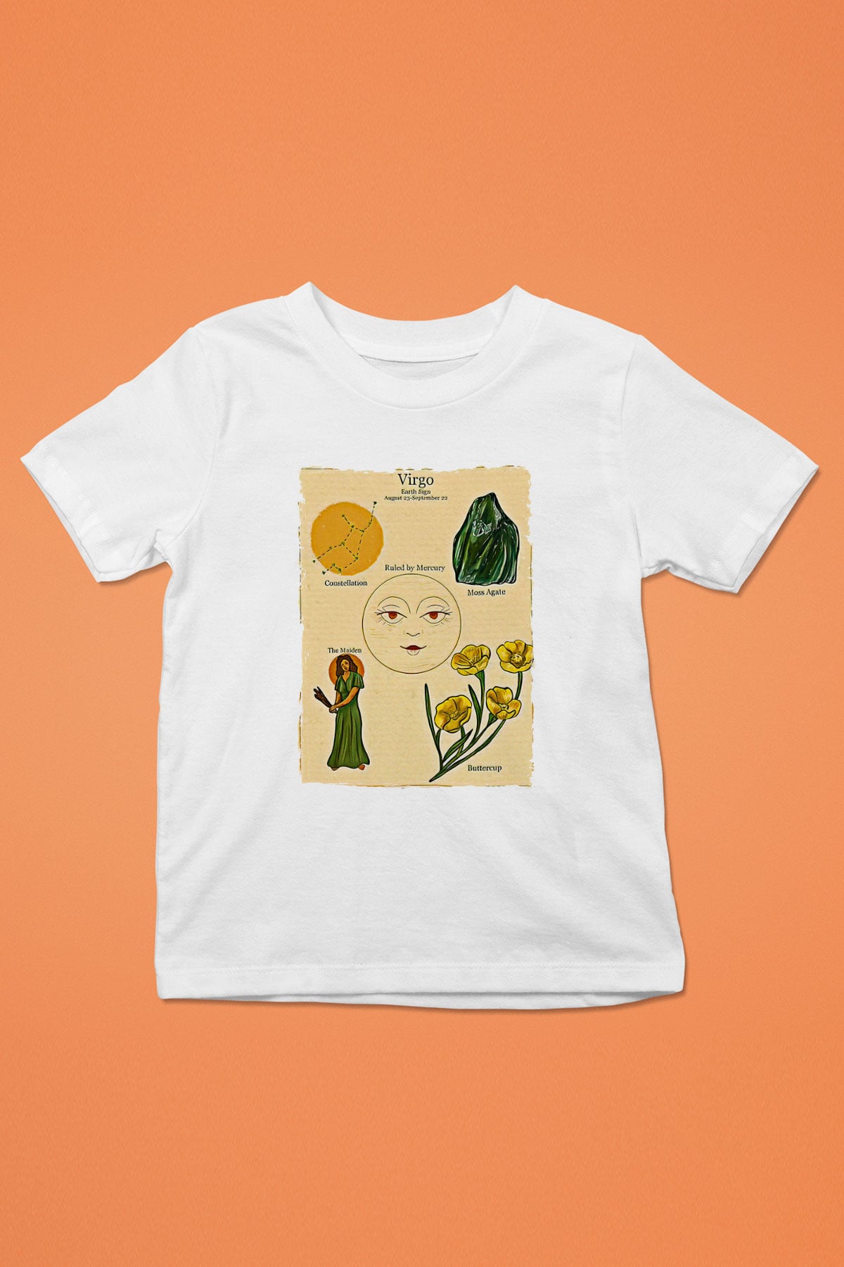 Aslan Burcu Baskılı Beyaz Unisex Beyaz Çocuk Tişört - Tshirt