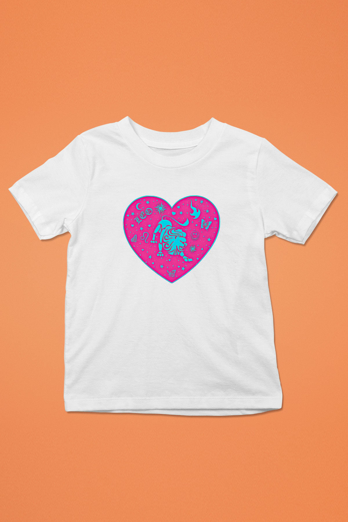 Aslan Burcu Baskılı Beyaz Unisex Beyaz Çocuk Tişört - Tshirt