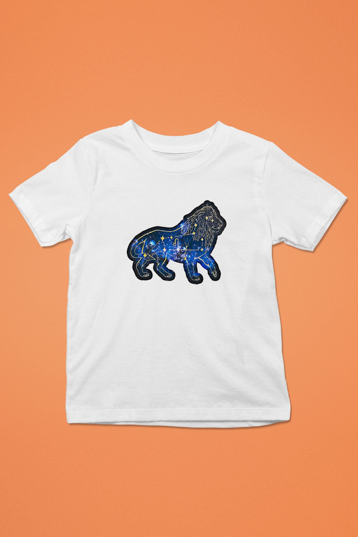 Aslan Burcu Baskılı Beyaz Unisex Beyaz Çocuk Tişört - Tshirt