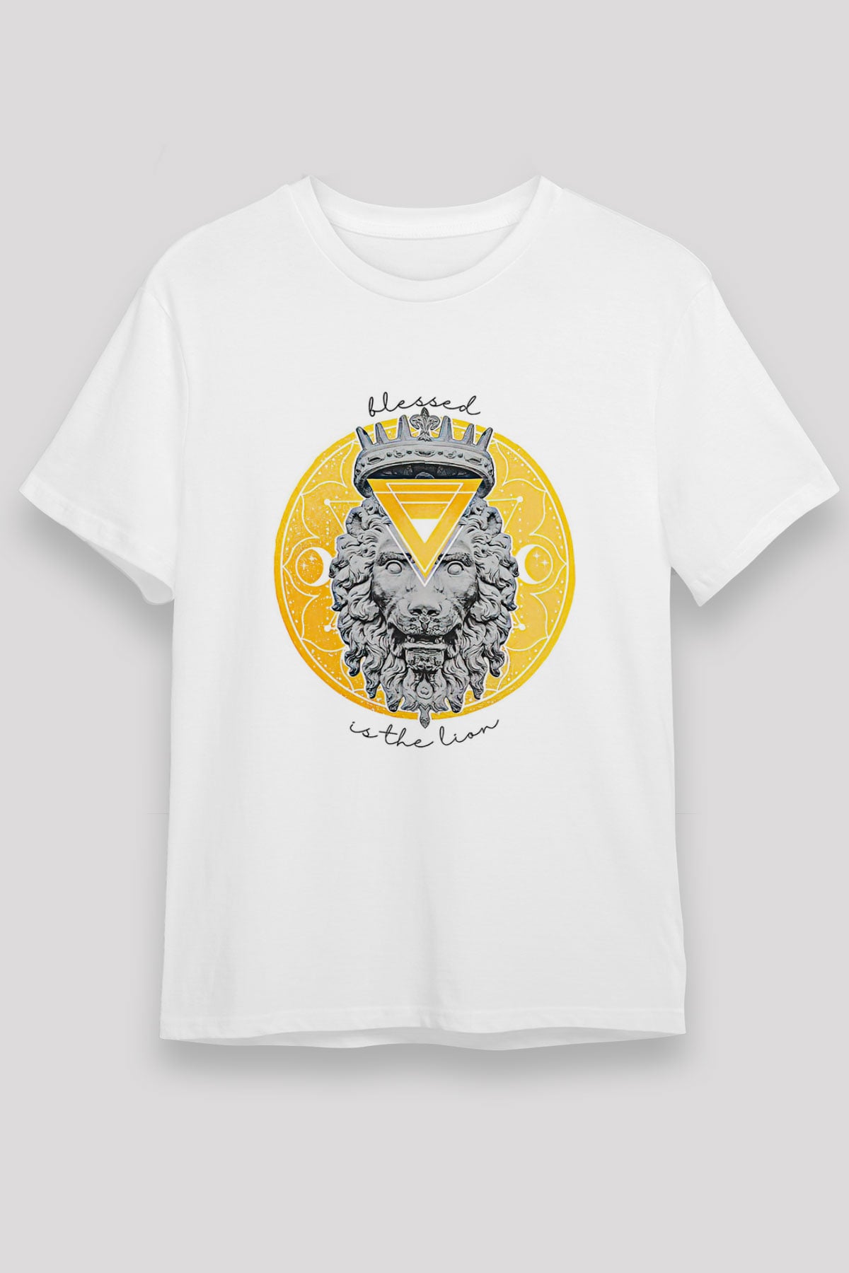 Aslan Burcu Unisex Baskılı Beyaz Tişört - Tshirt