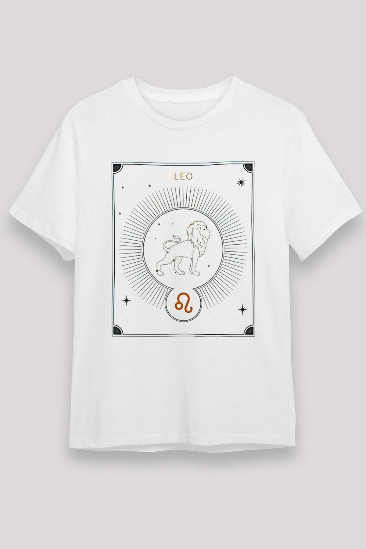 Aslan Burcu Unisex Baskılı Beyaz Tişört - Tshirt