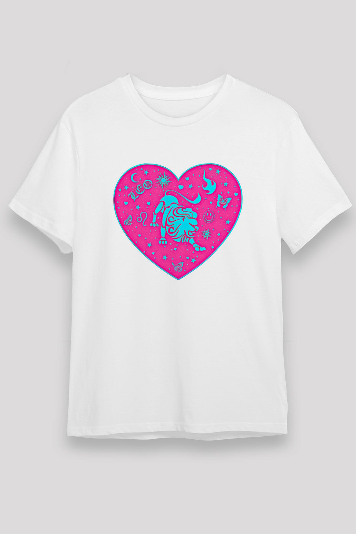 Aslan Burcu Unisex Baskılı Beyaz Tişört - Tshirt