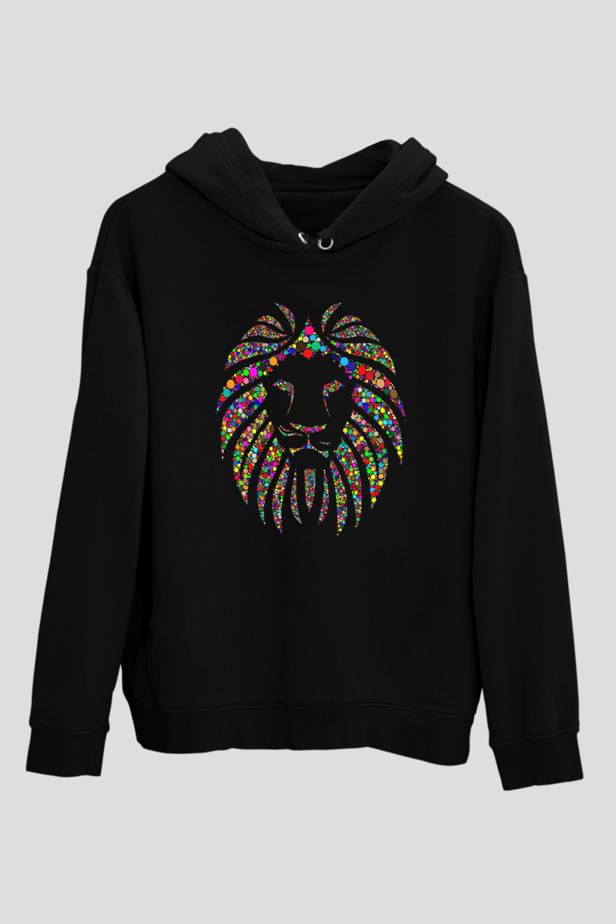 Aslan Siyah Unisex Hoodie