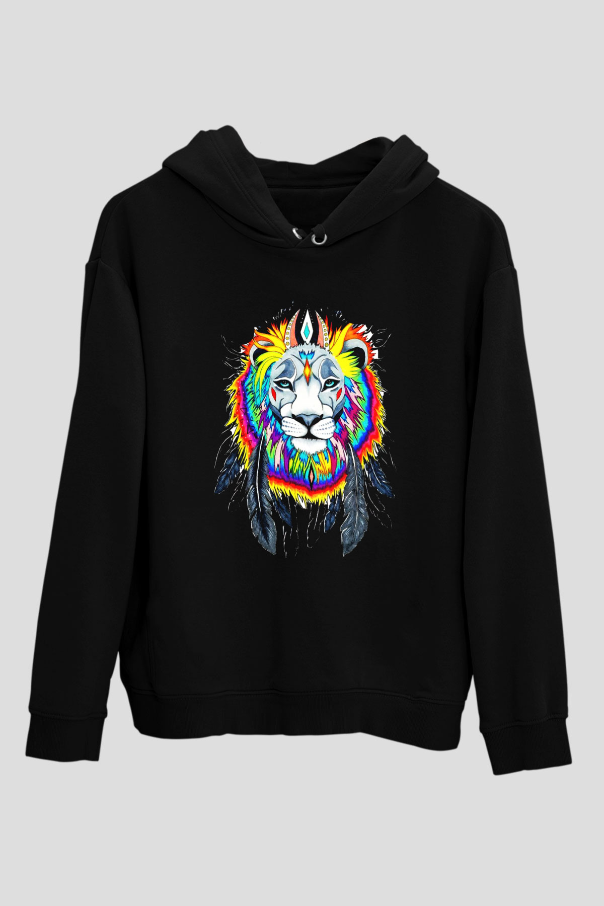 Aslan Siyah Unisex Hoodie