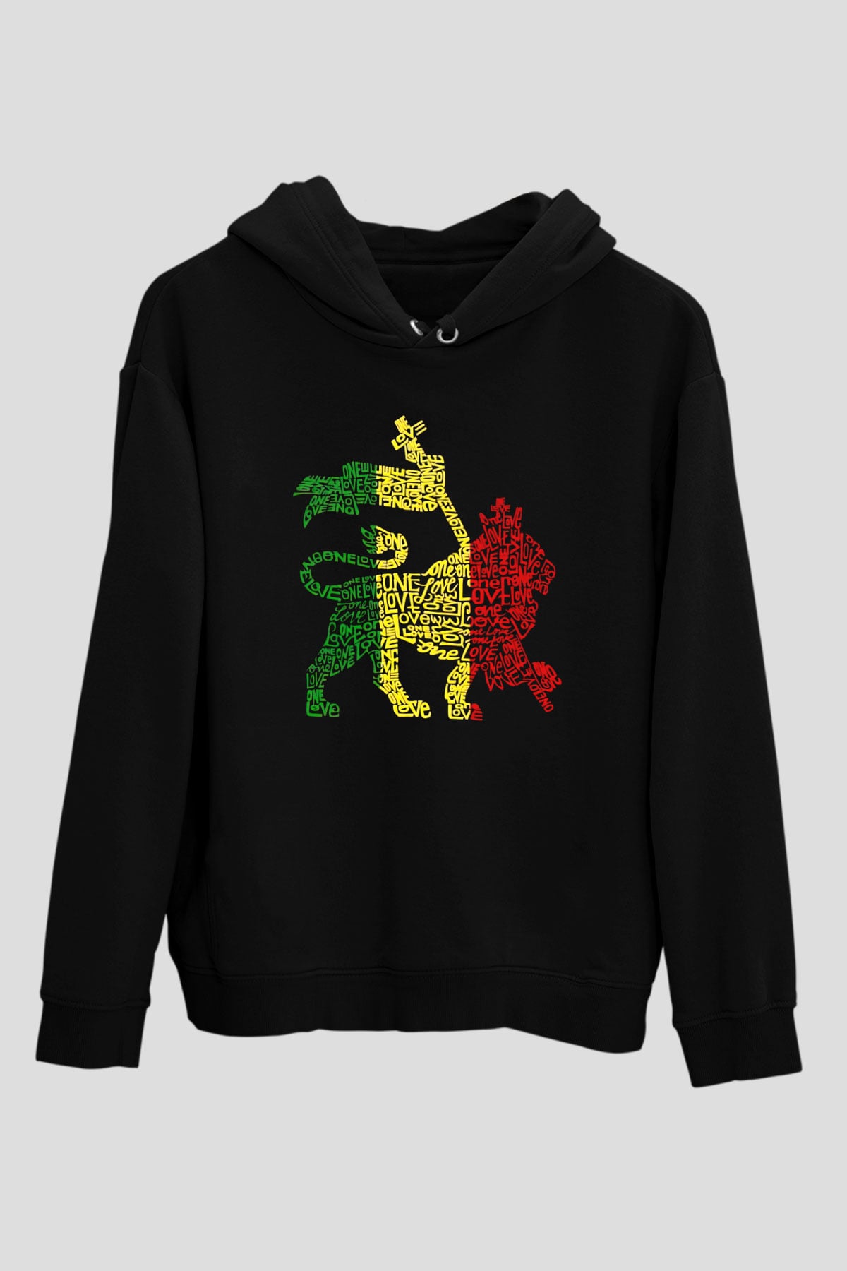 Aslan Siyah Unisex Hoodie