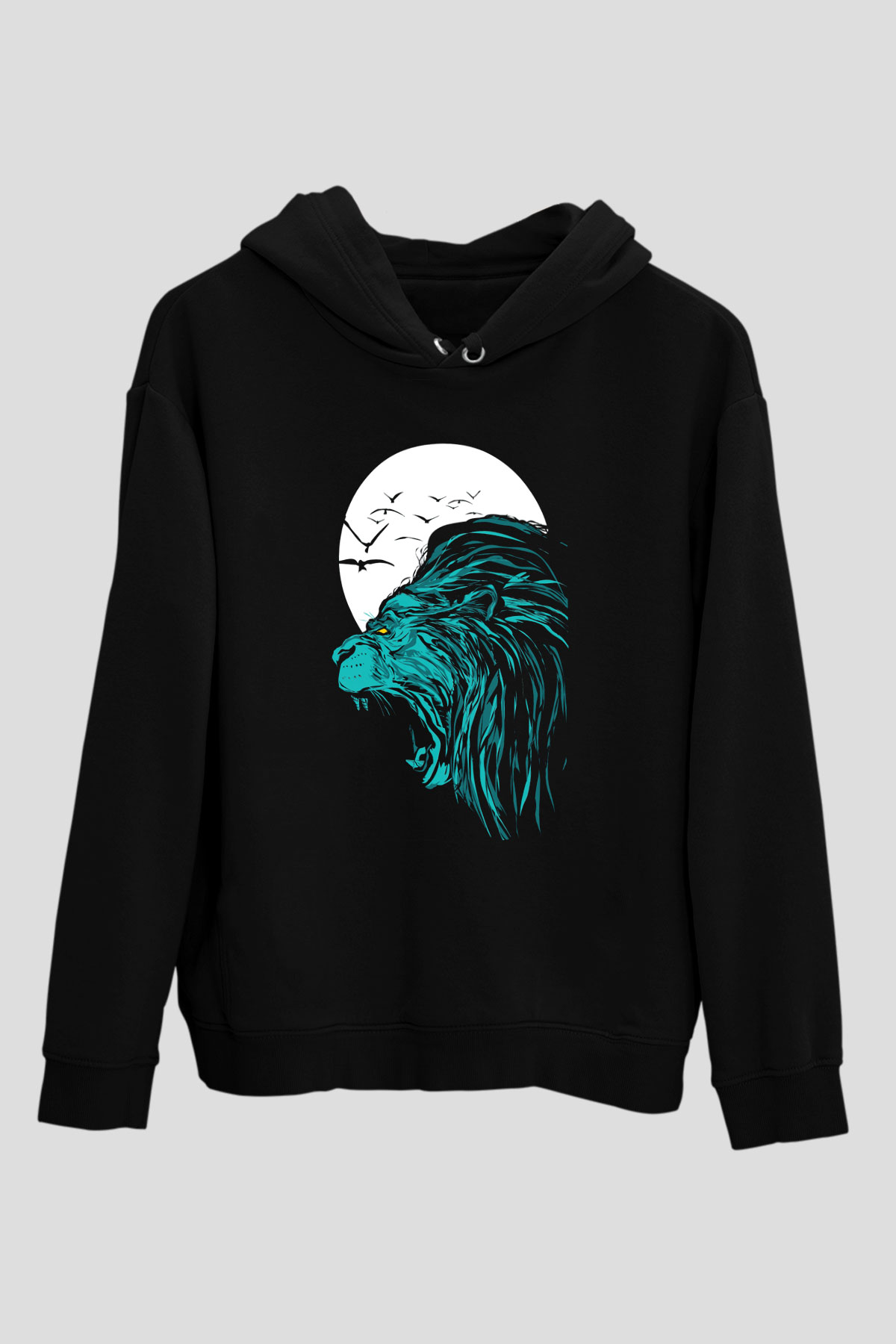 Aslan Siyah Unisex Hoodie