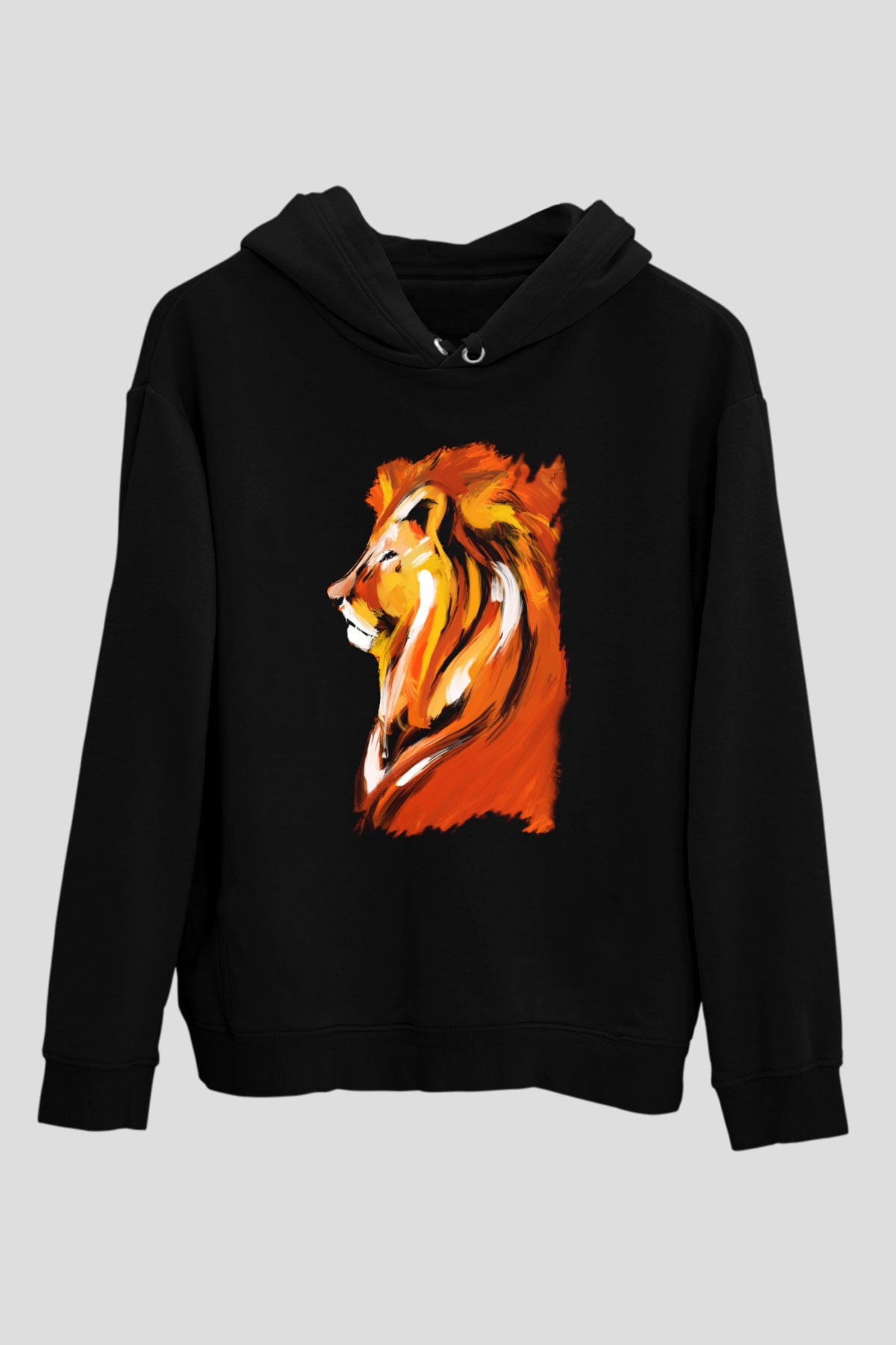 Aslan Siyah Unisex Hoodie
