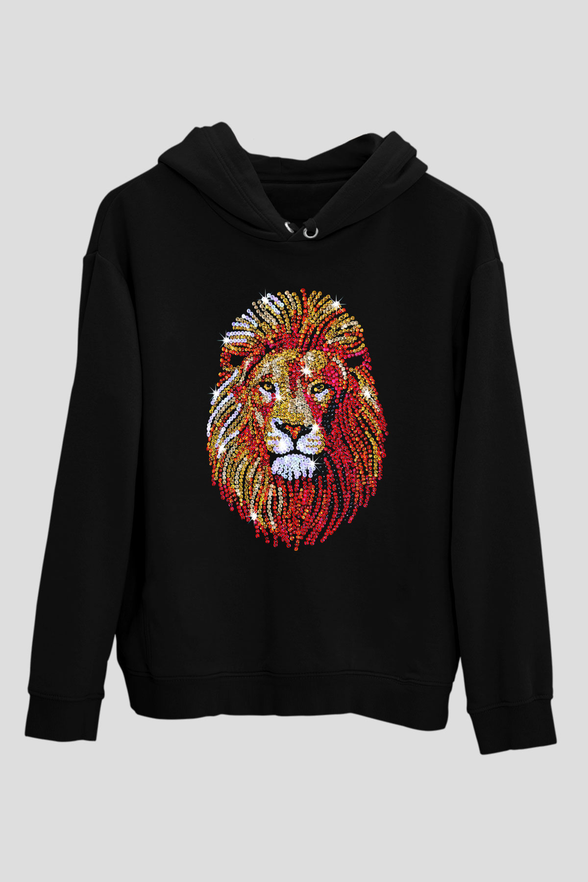 Aslan Siyah Unisex Hoodie