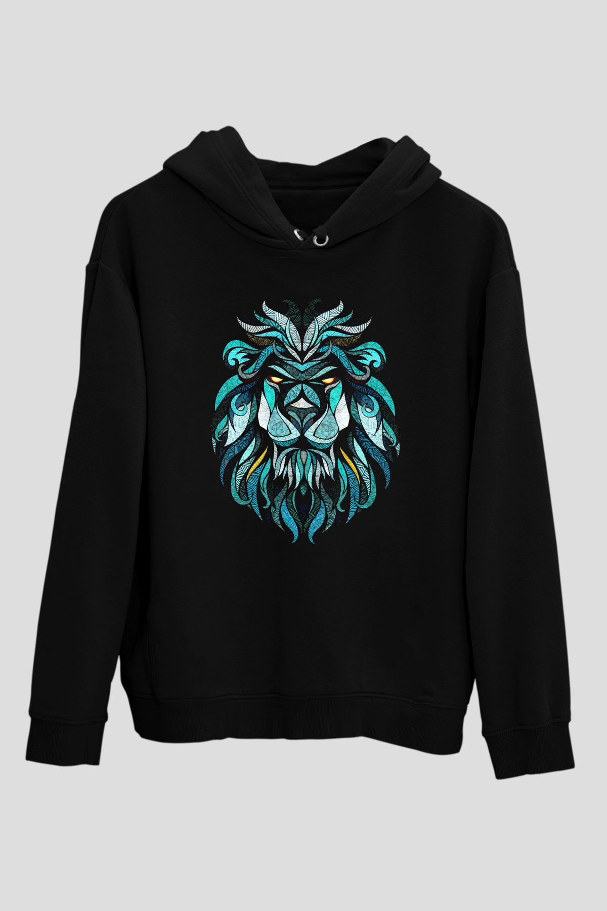 Aslan Siyah Unisex Hoodie