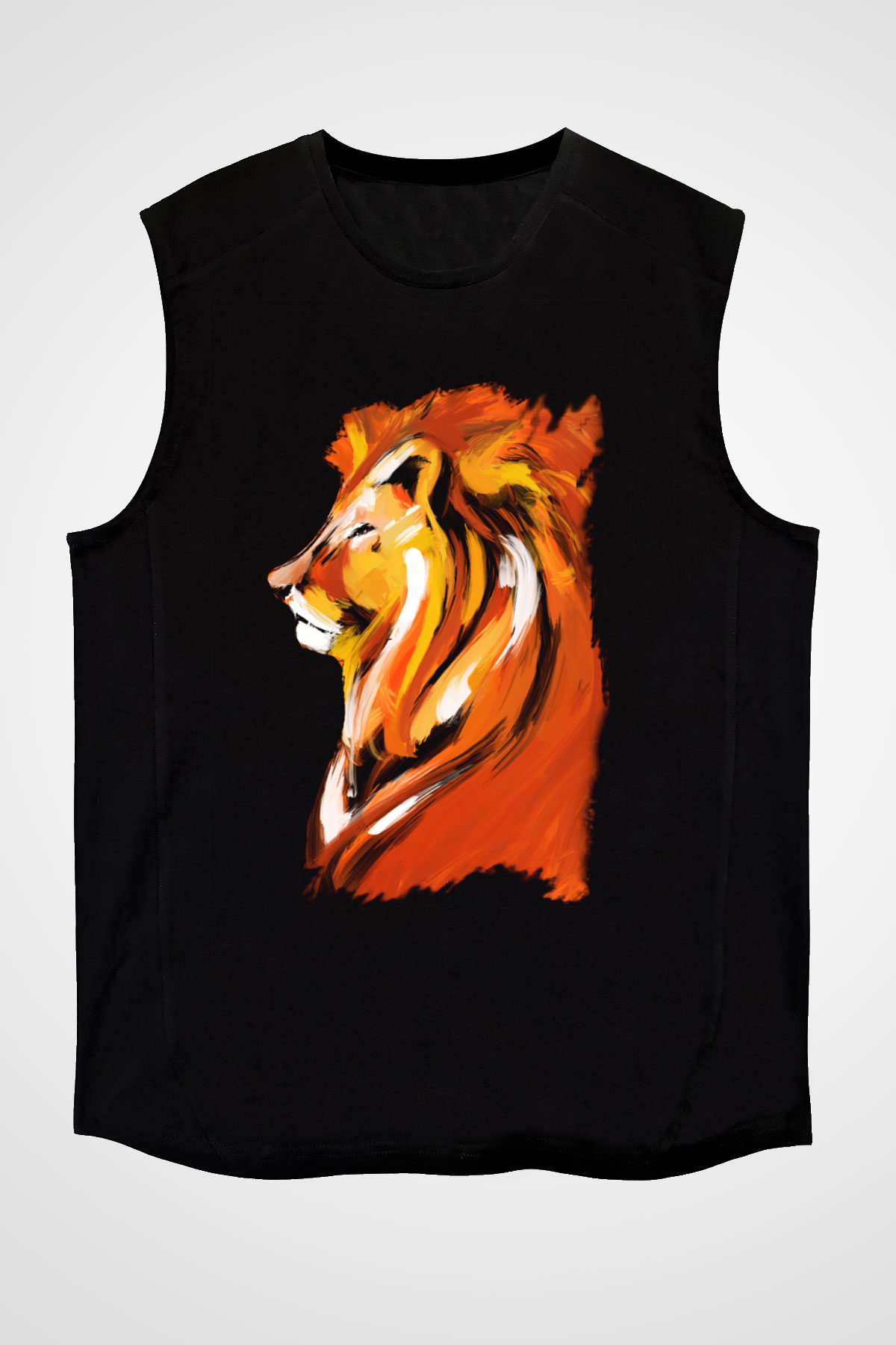 Aslan Siyah Unisex Kolsuz Tişört