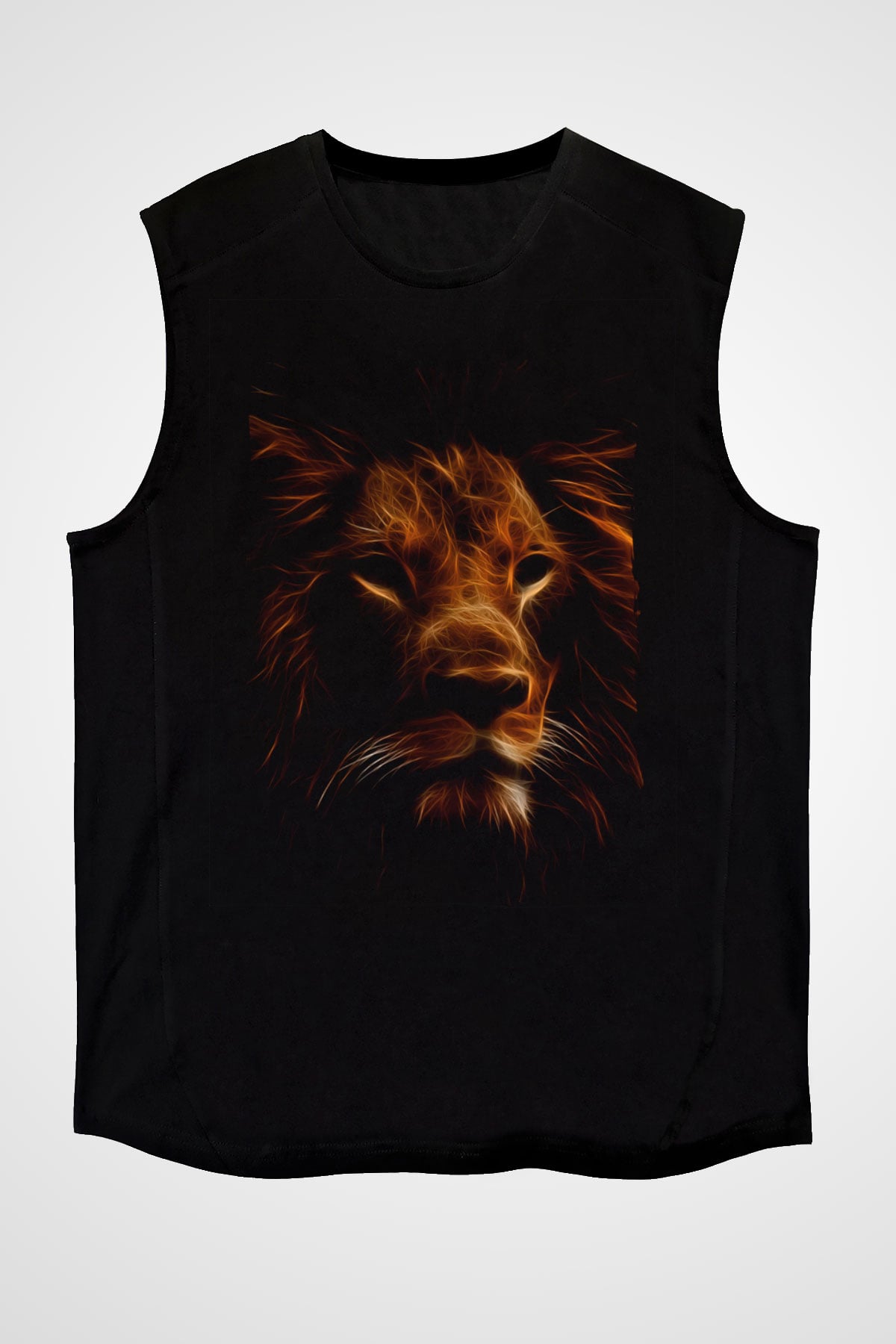 Aslan Siyah Unisex Kolsuz Tişört