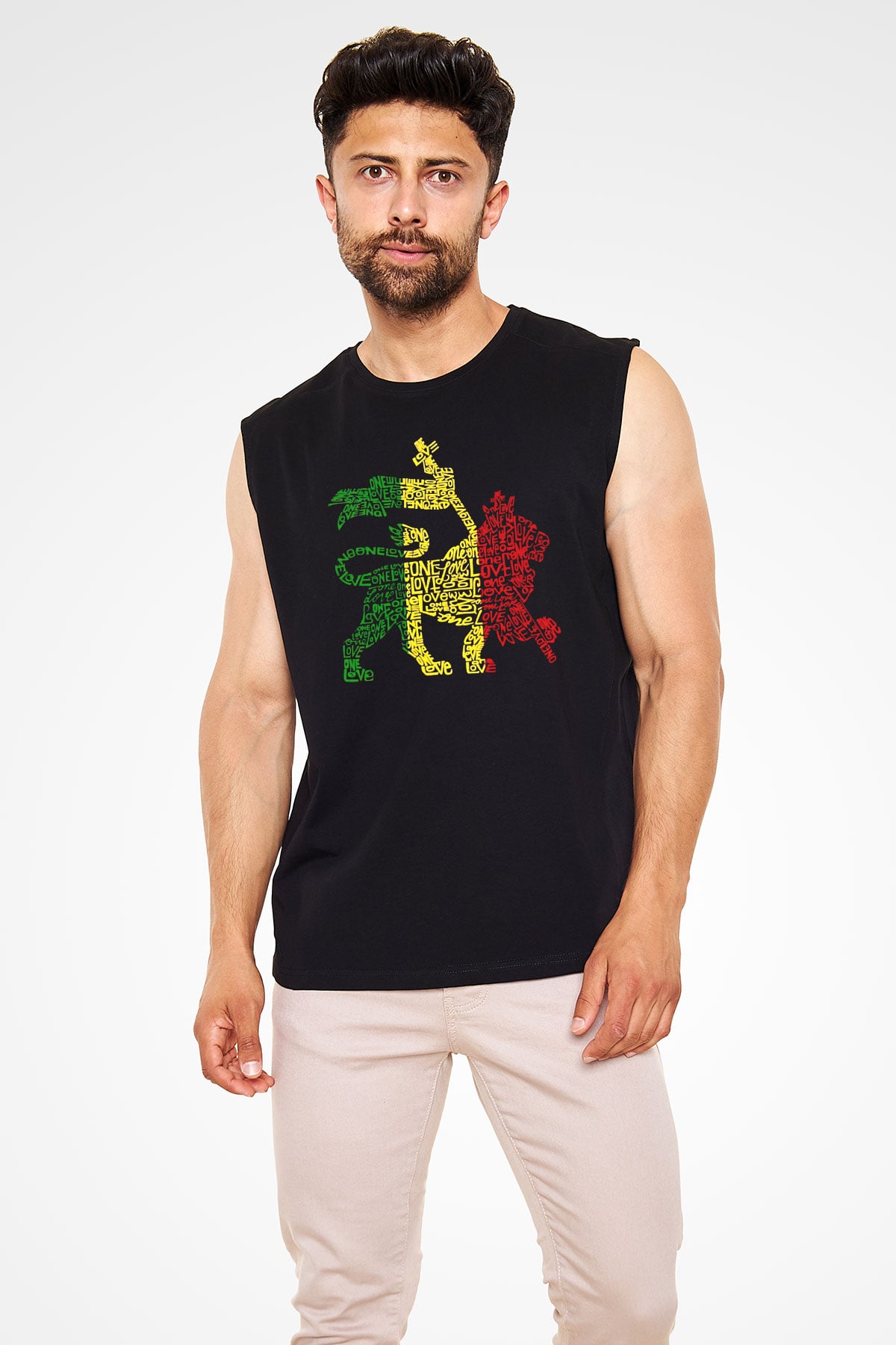 Aslan Siyah Unisex Kolsuz Tişört