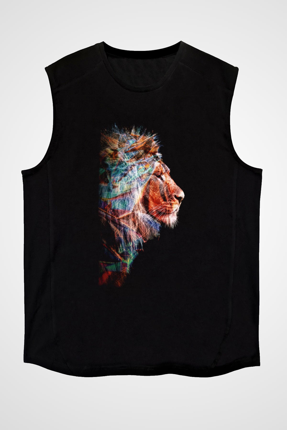 Aslan Siyah Unisex Kolsuz Tişört