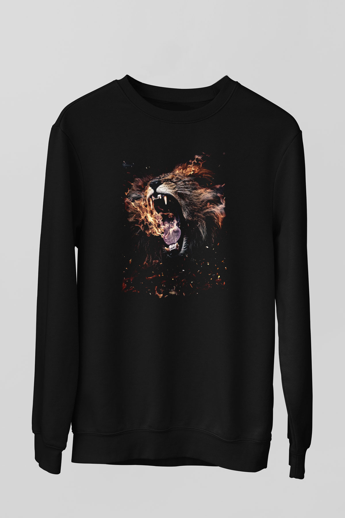 Aslan Siyah Unisex Sweatshirt