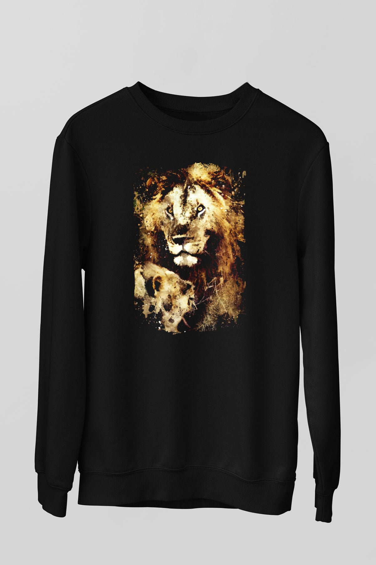 Aslan Siyah Unisex Sweatshirt