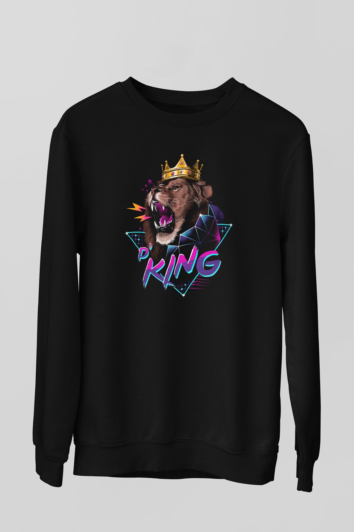 Aslan Siyah Unisex Sweatshirt