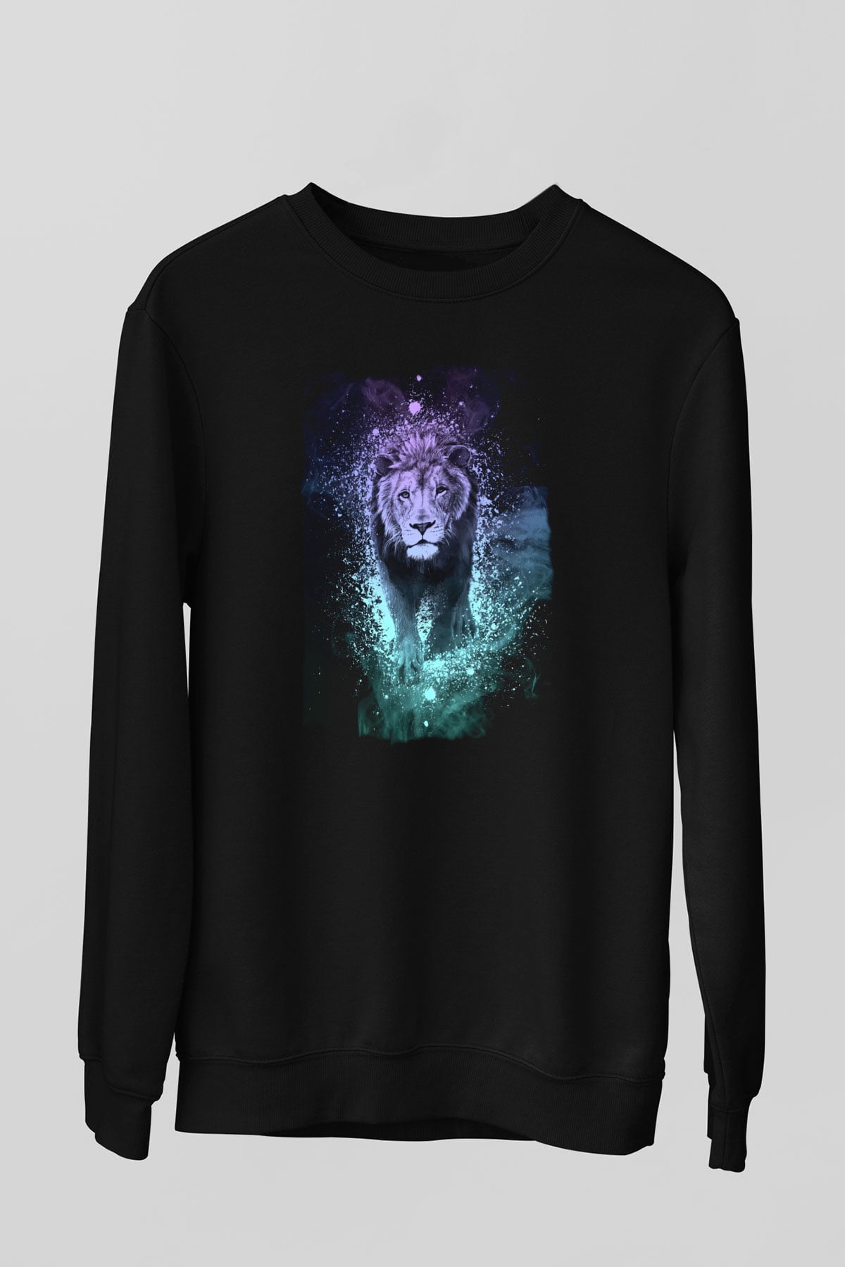 Aslan Siyah Unisex Sweatshirt