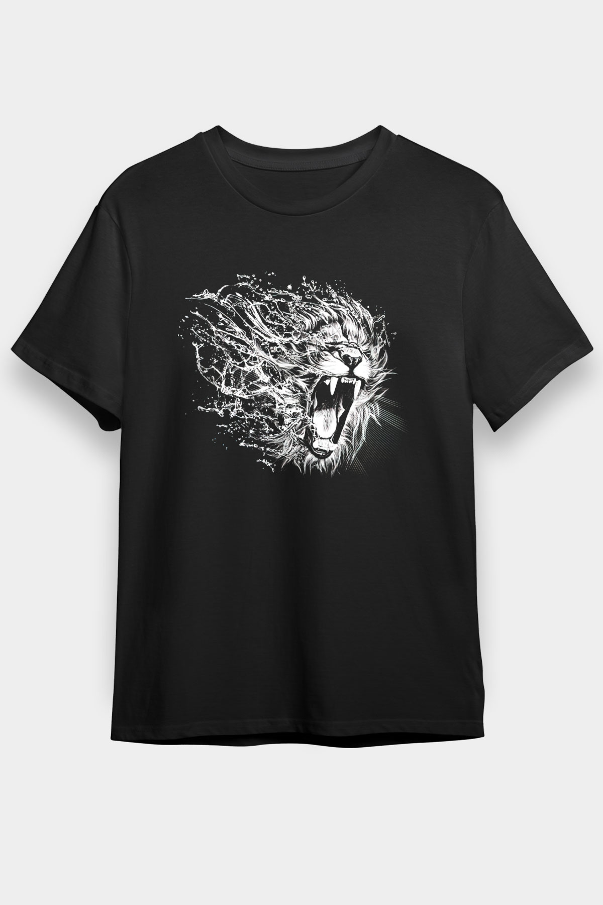 Aslan Siyah Unisex Tişört T-Shirt - TişörtFabrikası
