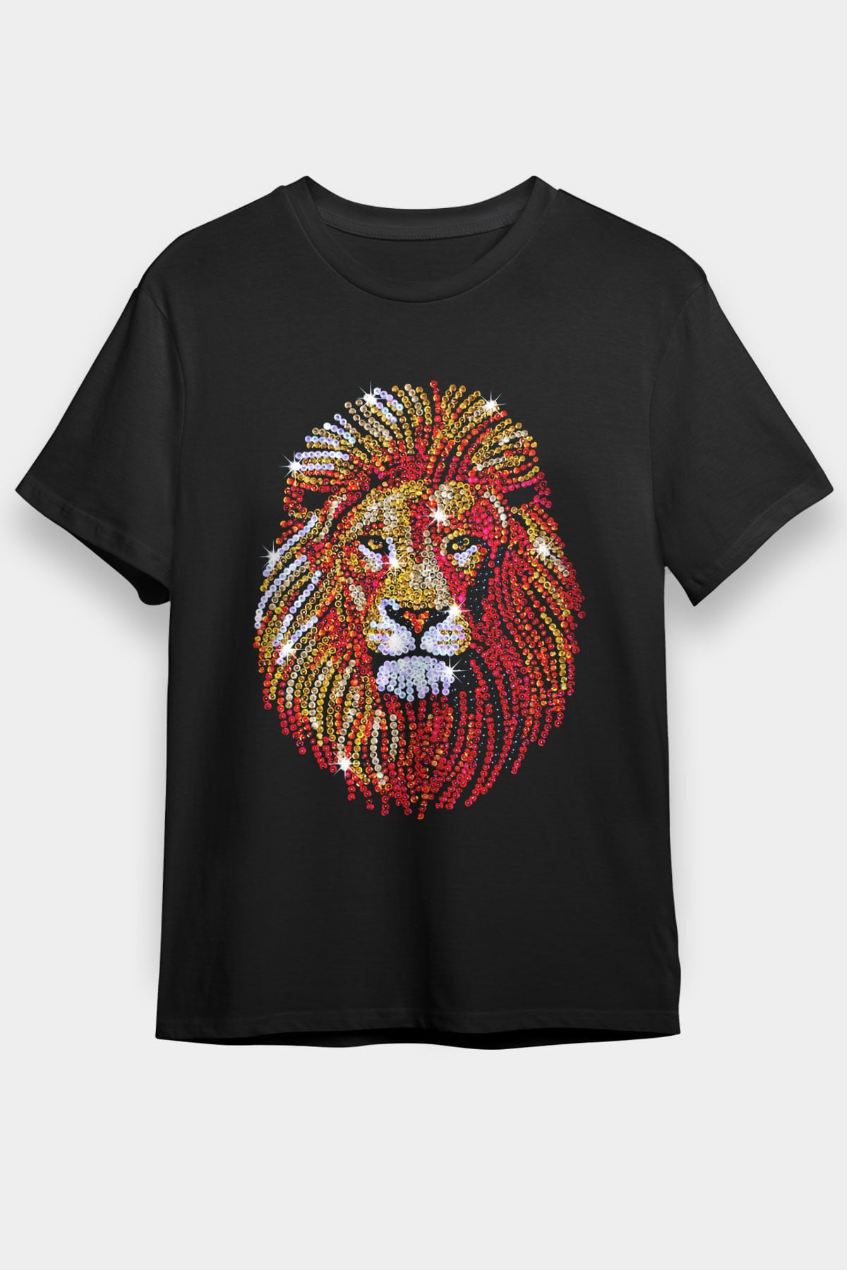 Aslan Siyah Unisex Tişört T-Shirt - TişörtFabrikası